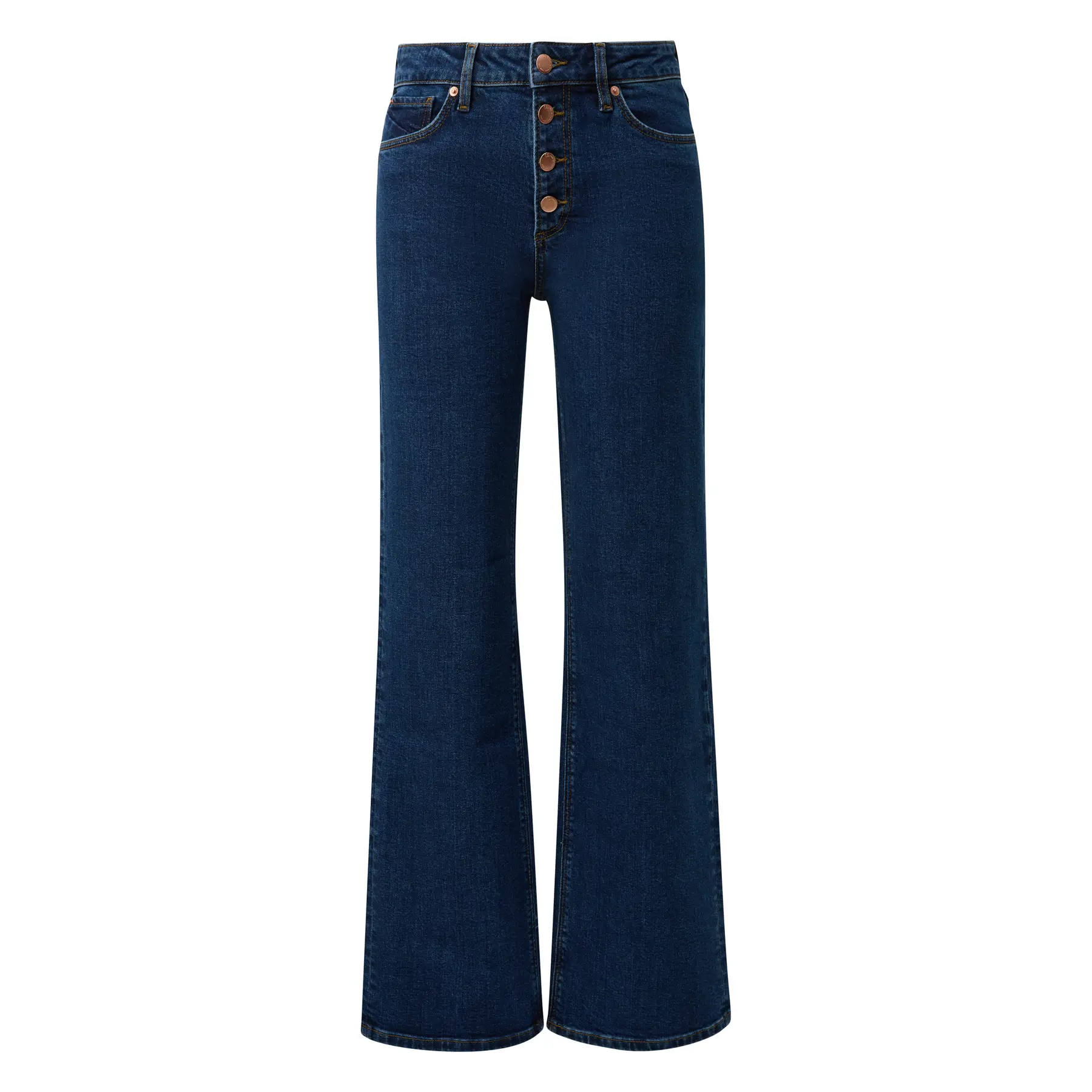 Hochtaillierte Lockere Jeans mit weiter Beinform Damen QS Catie