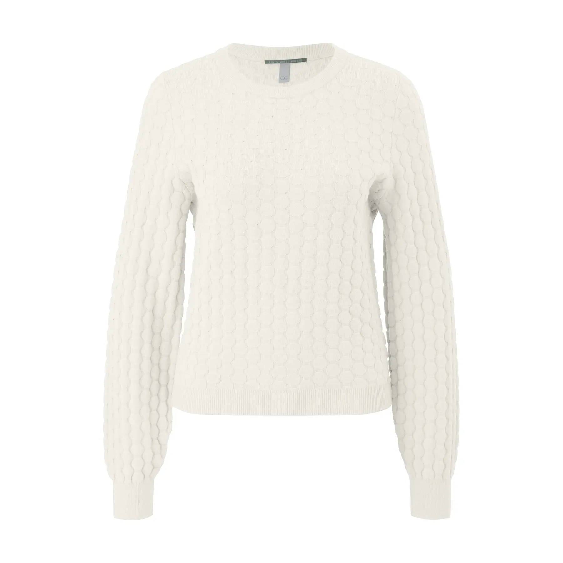 Pullover mit Rundhalsausschnitt und Wabenstruktur Damen QS