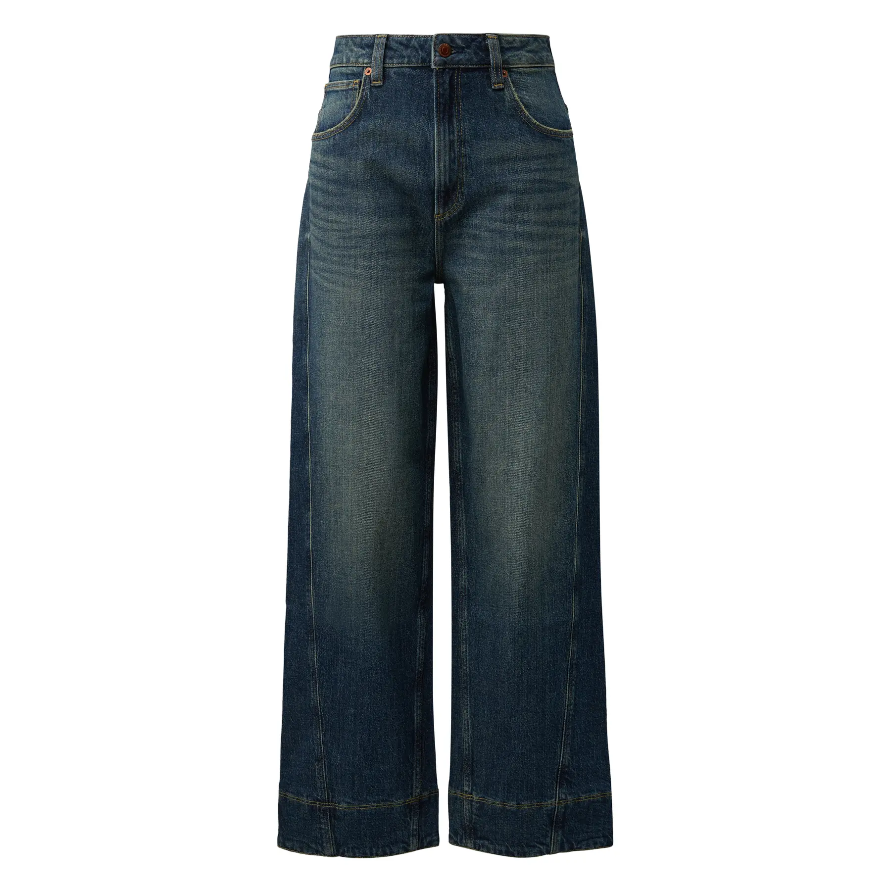 Jeans Baggy Balloon Vita Alta Gambe Larghe Donna