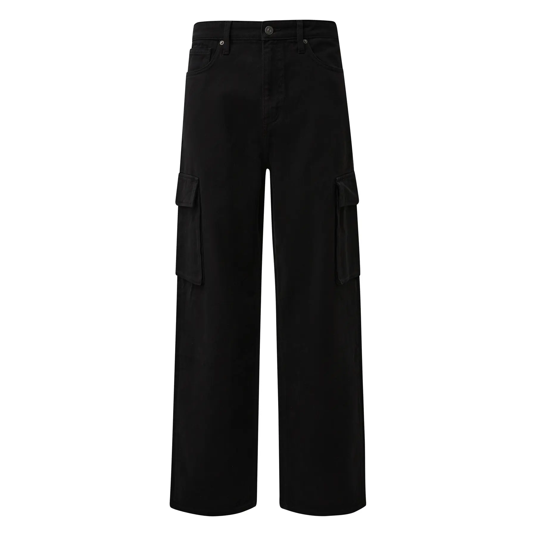 Cargo-Jeans mit weitem Schnitt und geradem Bein QS