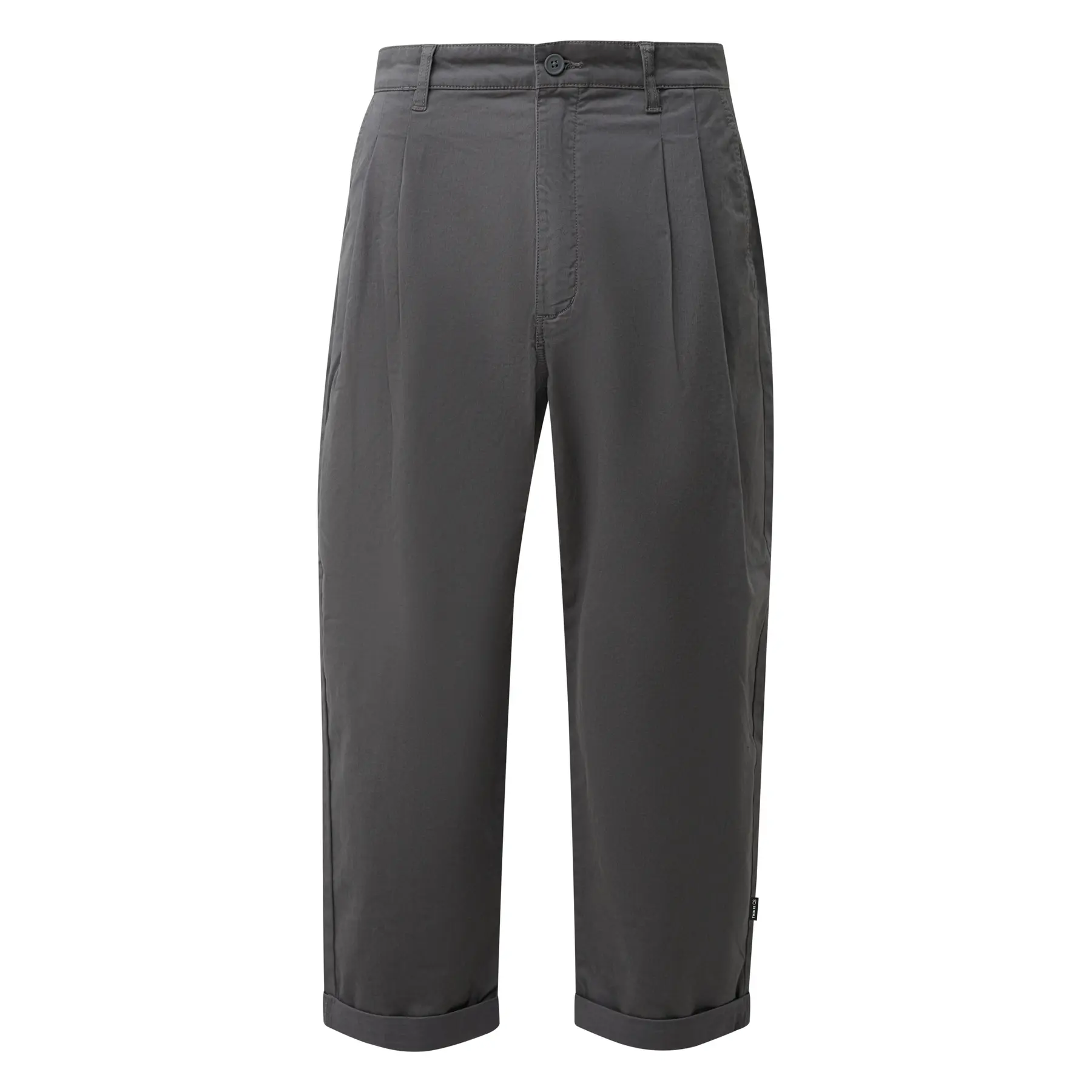 Gerade Hosen mit Falten aus gewaschenem Stoff QS