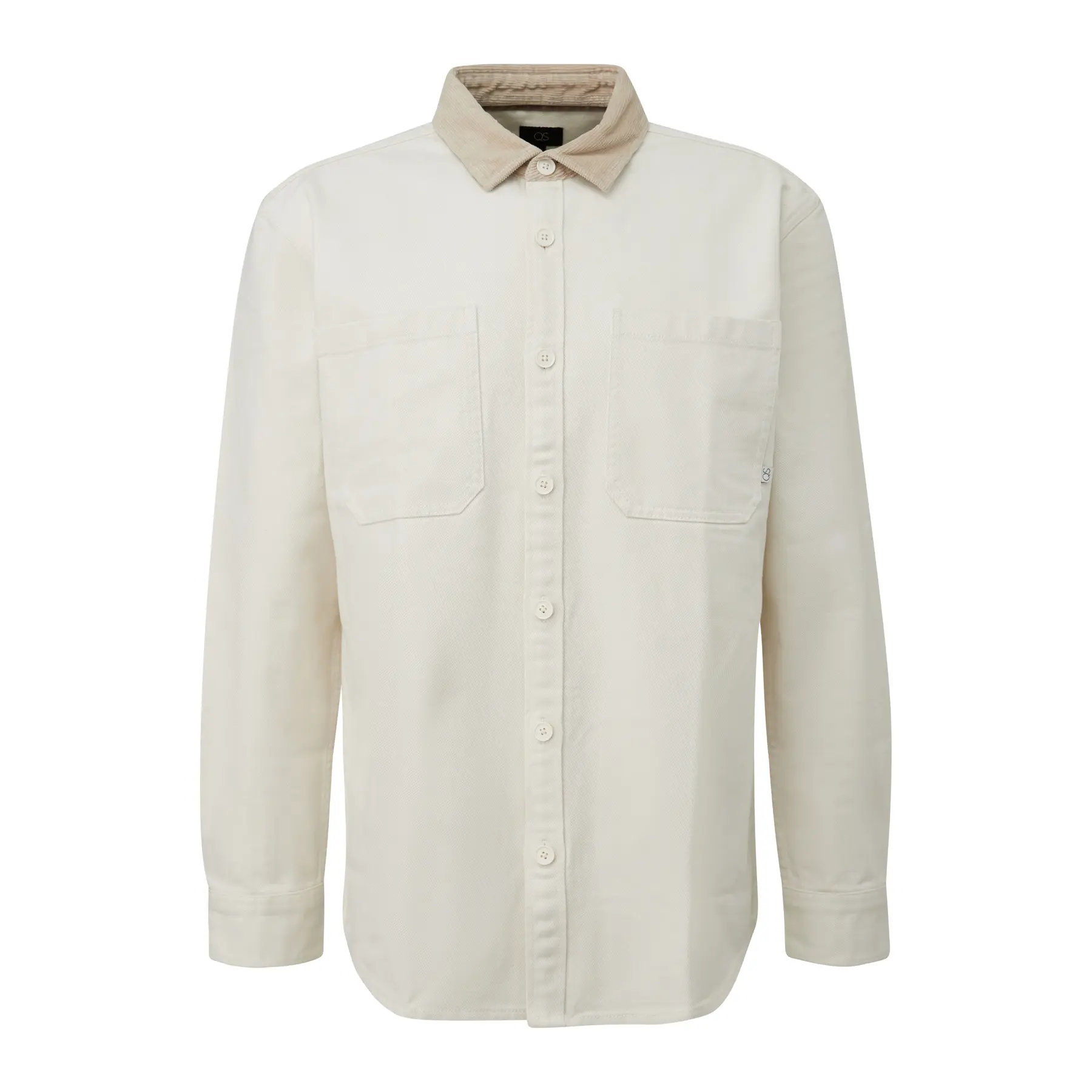 Langarmshirt in zwei Farben mit Brusttasche QS