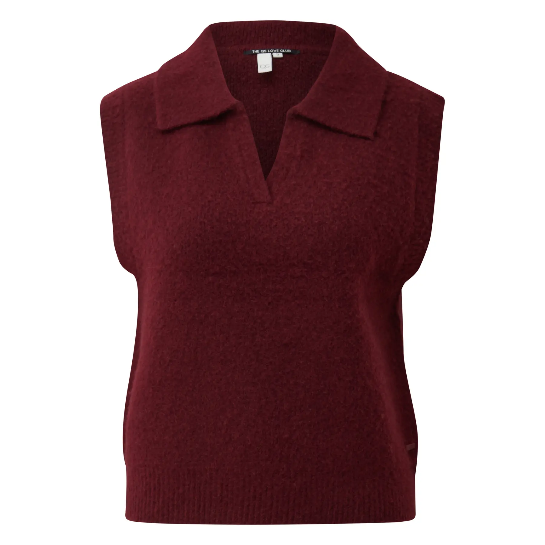 Damenpullover aus fluffigem Strick mit Polo-Kragen QS