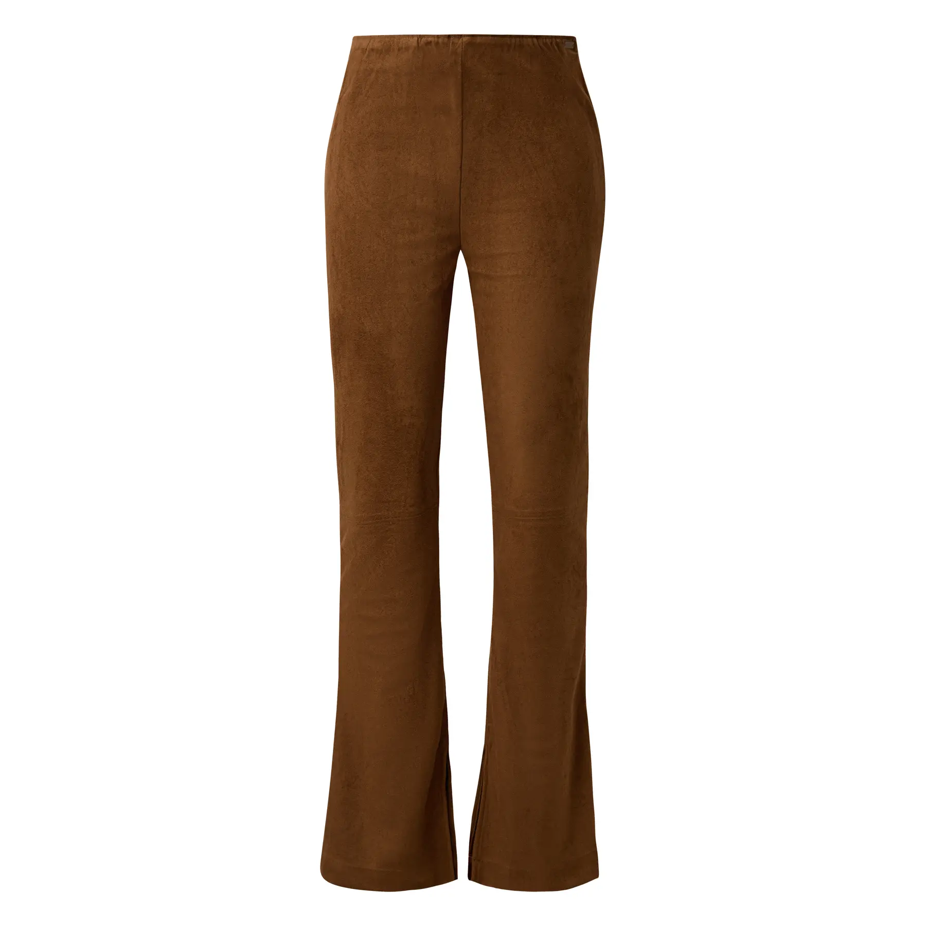 Hochgeschnittener, weicher Damen-Synthetik-Suede-Evasé-Hosen QS