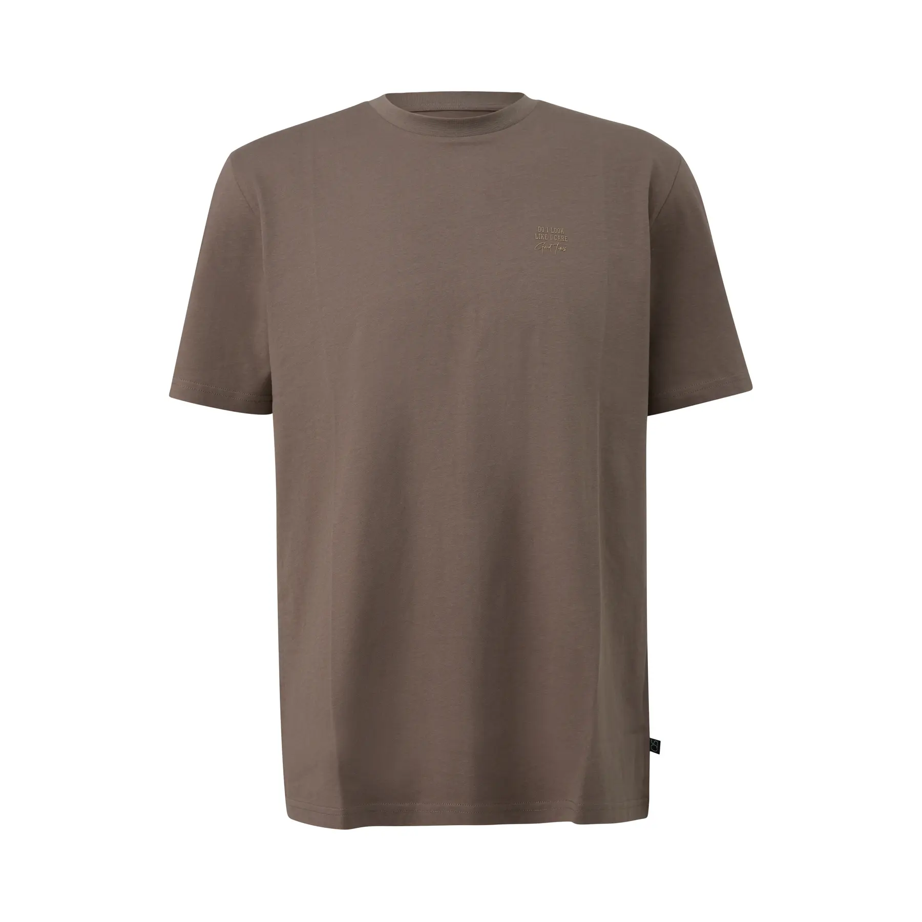 Basic T-shirt mit Rundhalsausschnitt und kleinem Motiv auf der Brust QS