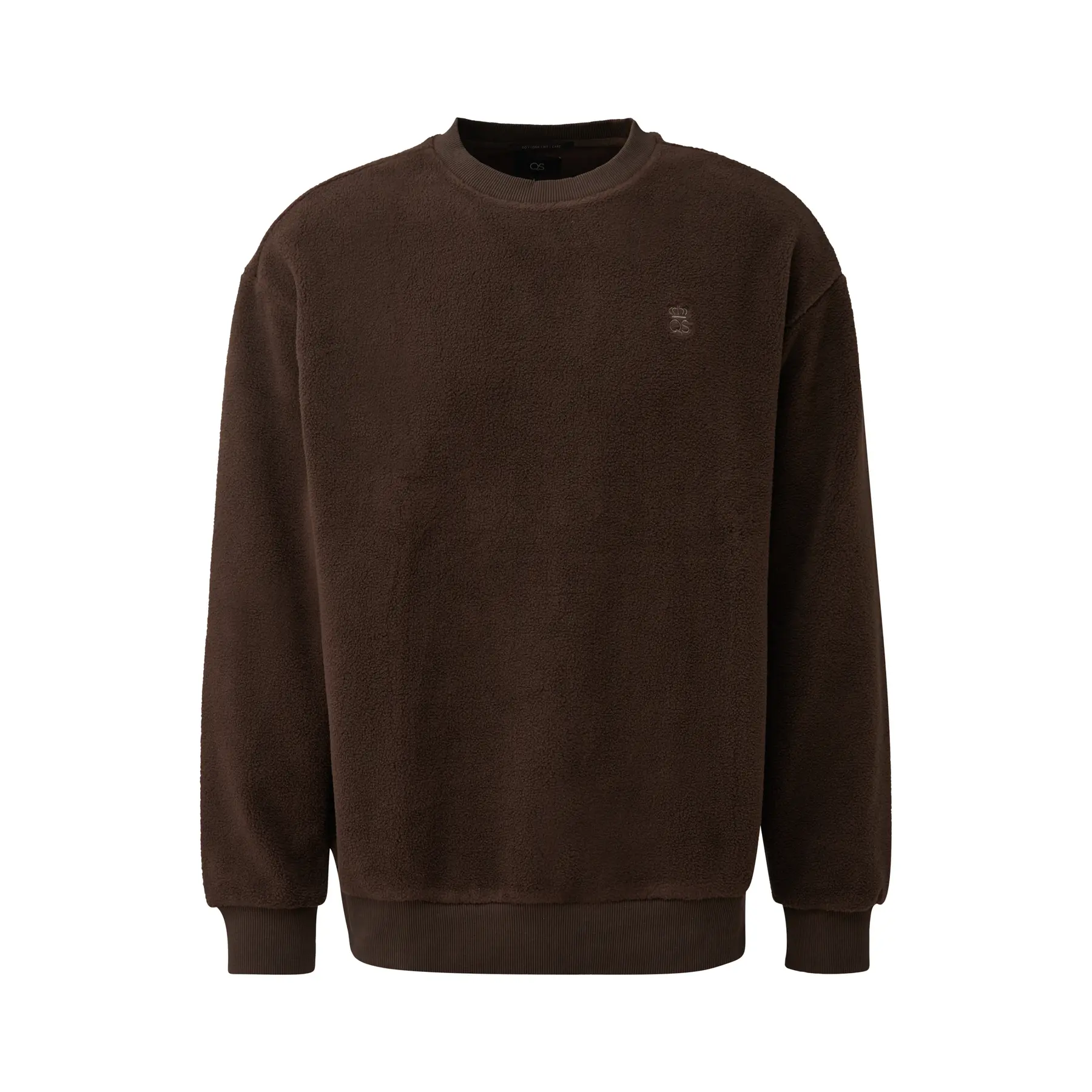 Fleece Sweatshirt mit gesticktem Logo QS