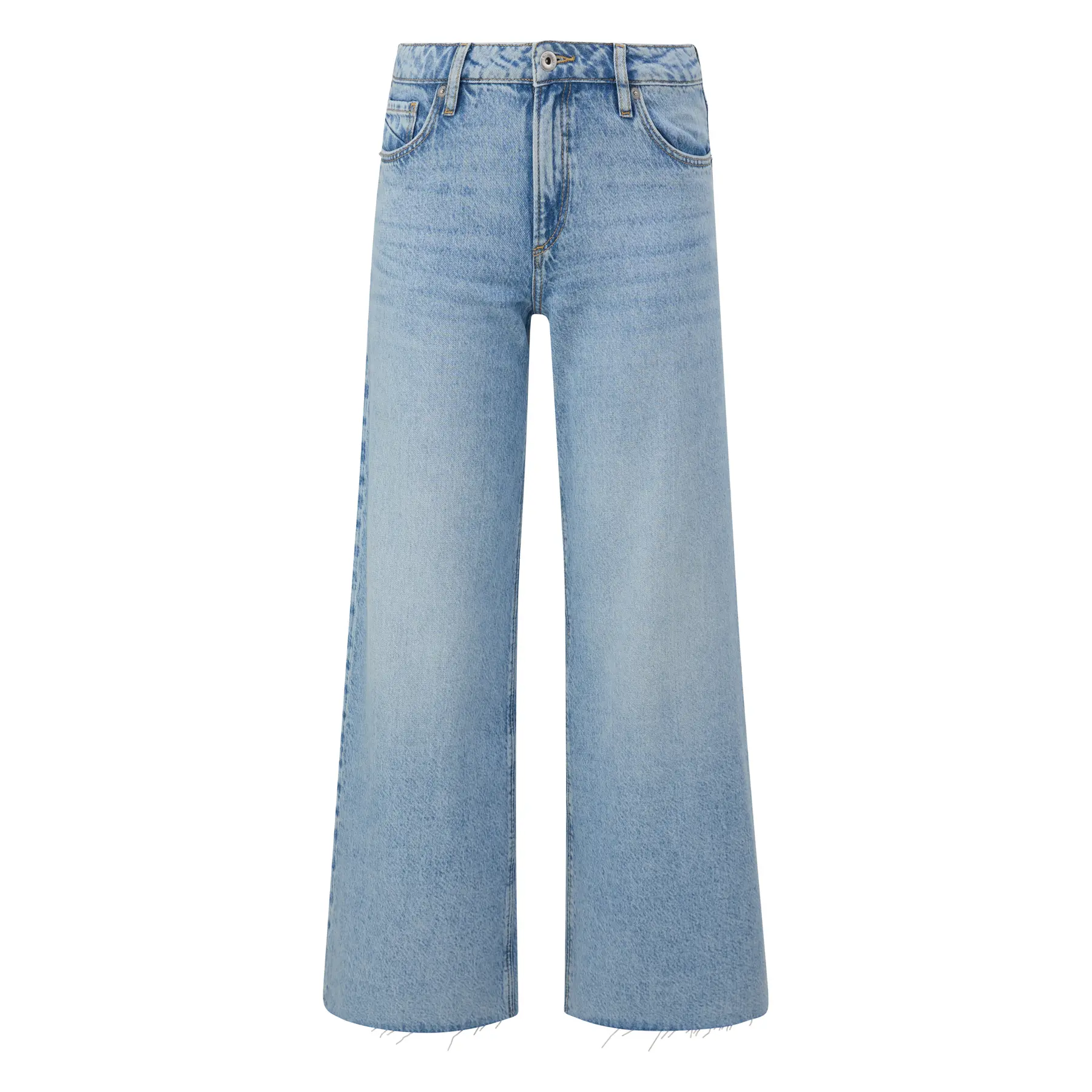 Damen Mid-Rise Wide Leg Jeans mit Reißverschluss QS Catie