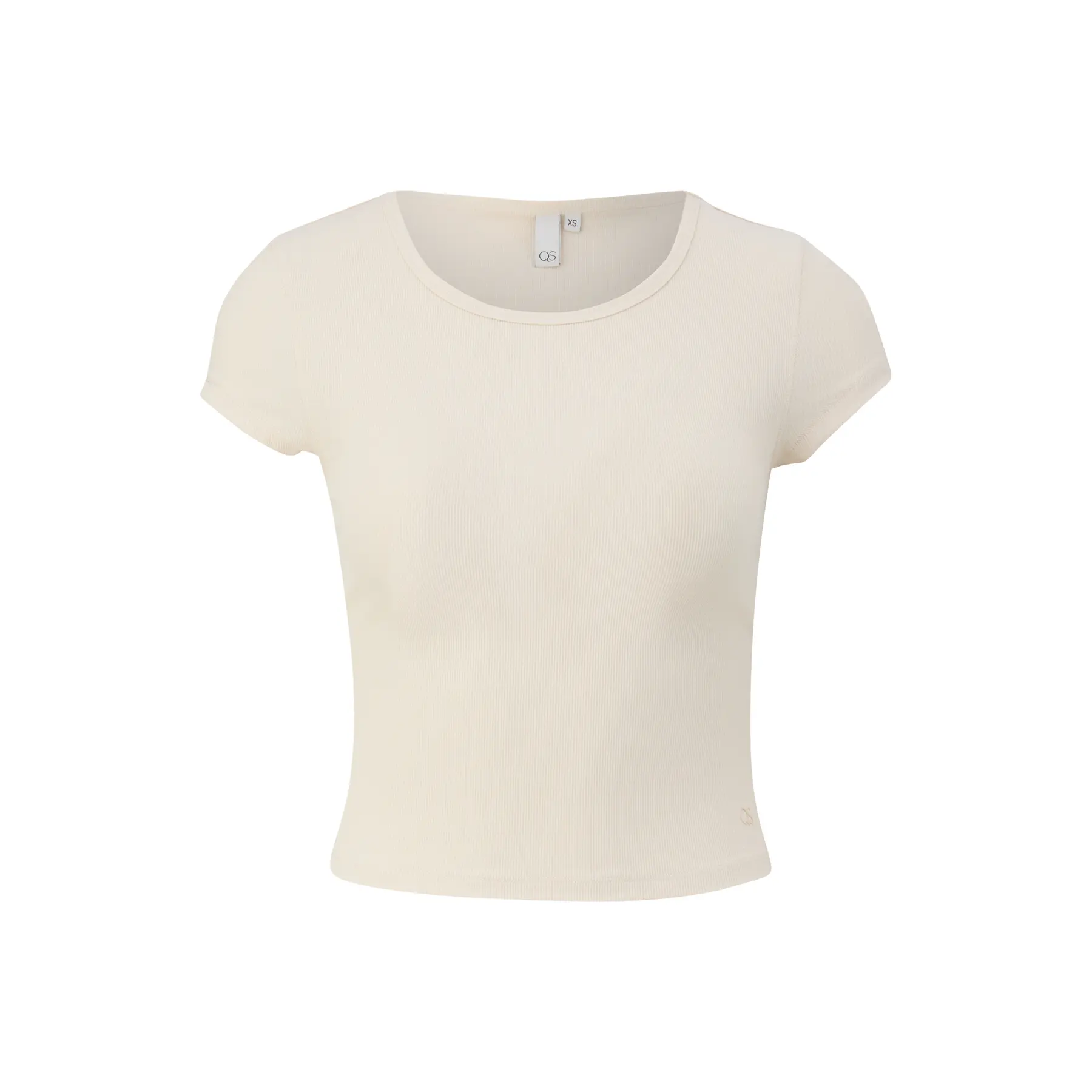 T-Shirt mit Rundhalsausschnitt aus strukturierter Piqué-Qualität Damen QS