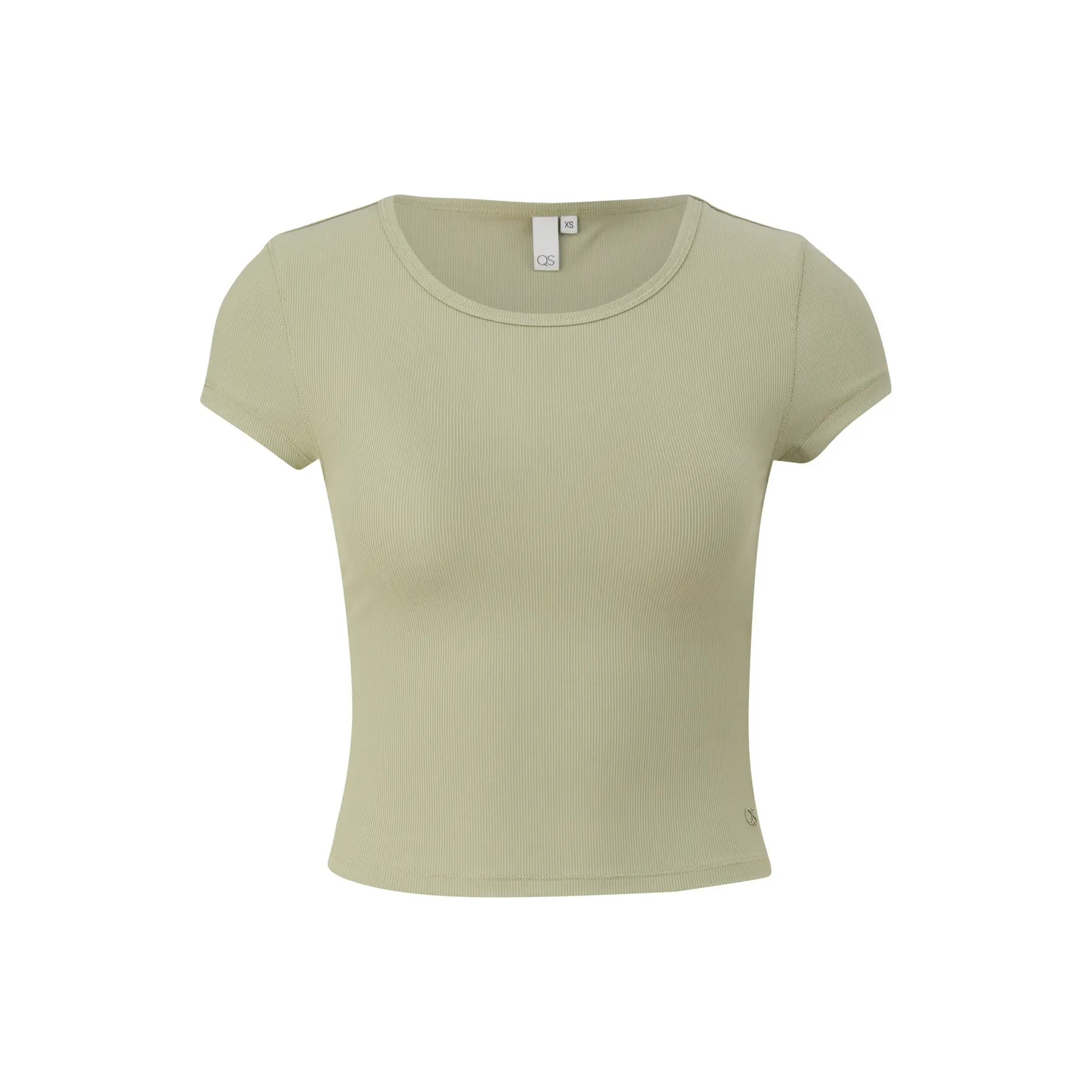 T-Shirt mit Rundhalsausschnitt aus strukturierter Piqué-Qualität Damen QS