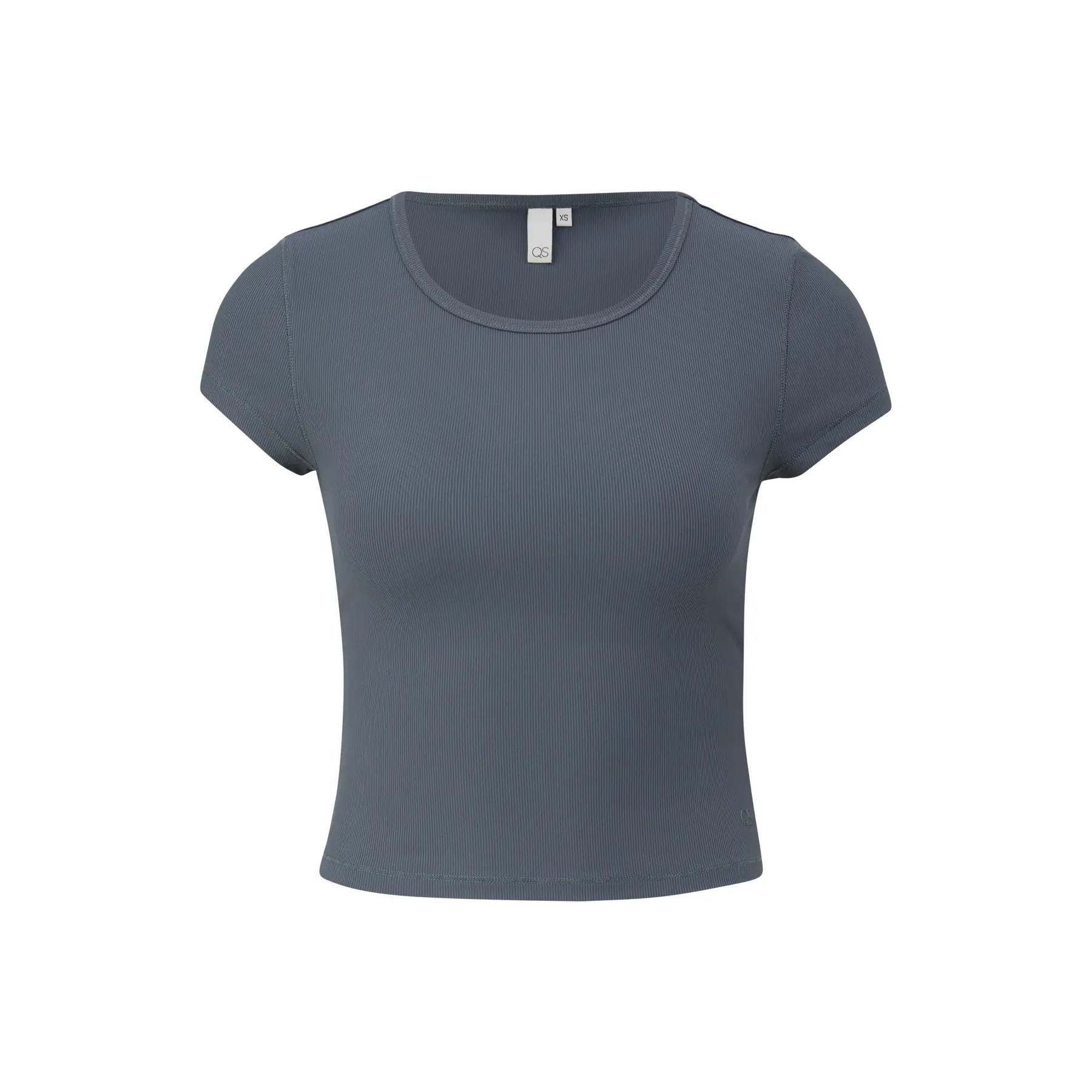 T-Shirt mit Rundhalsausschnitt aus strukturierter Piqué-Qualität Damen QS