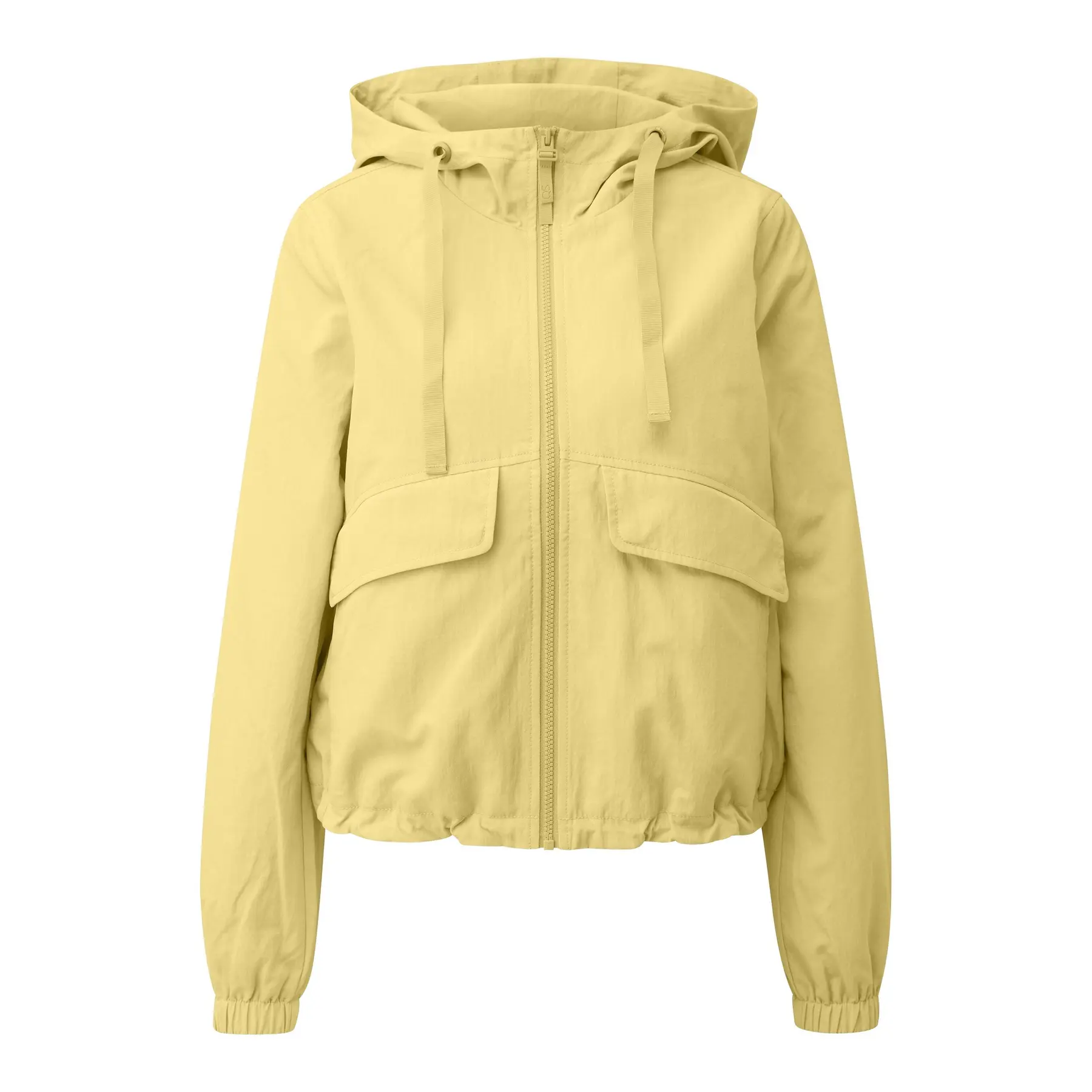 Women's Nylon Jacket With Adjustable Hem And Hood Qs