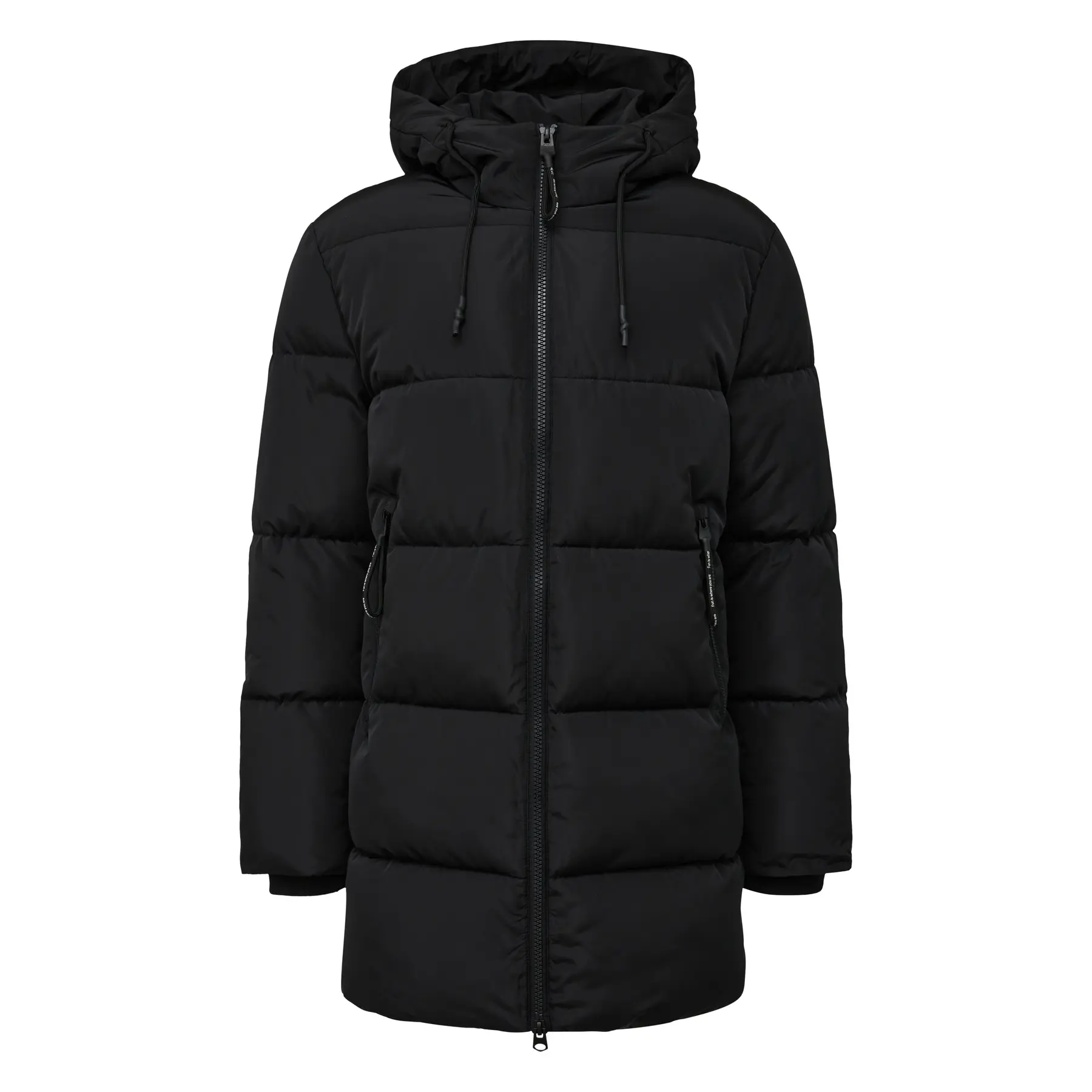 Steppjacke mit Kapuze und Reißverschlusstaschen QS