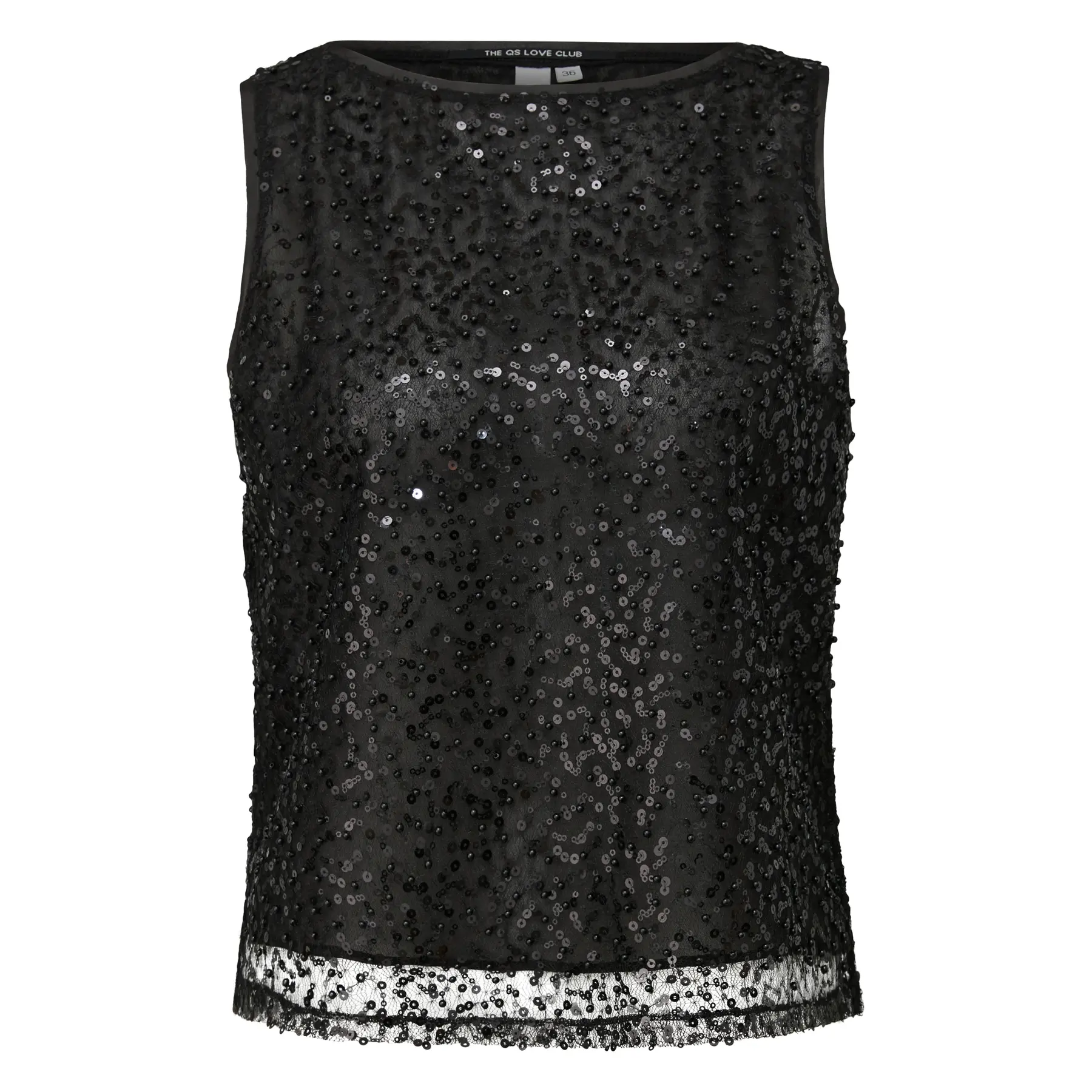 Perlen- und Paillettenbesetzte Bluse Damen QS