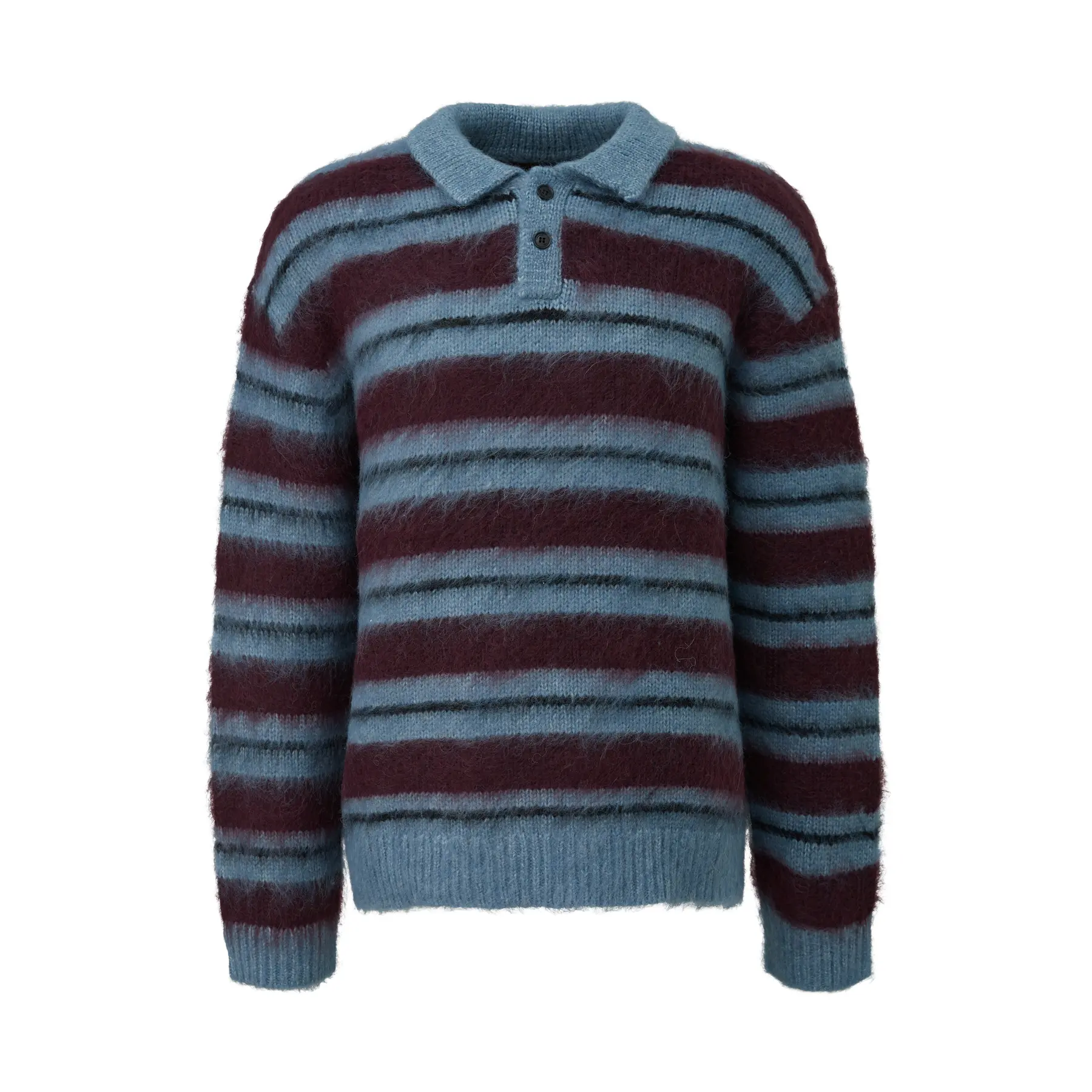 Gestreifter Pullover mit Polo-Kragen QS Relaxed Fit