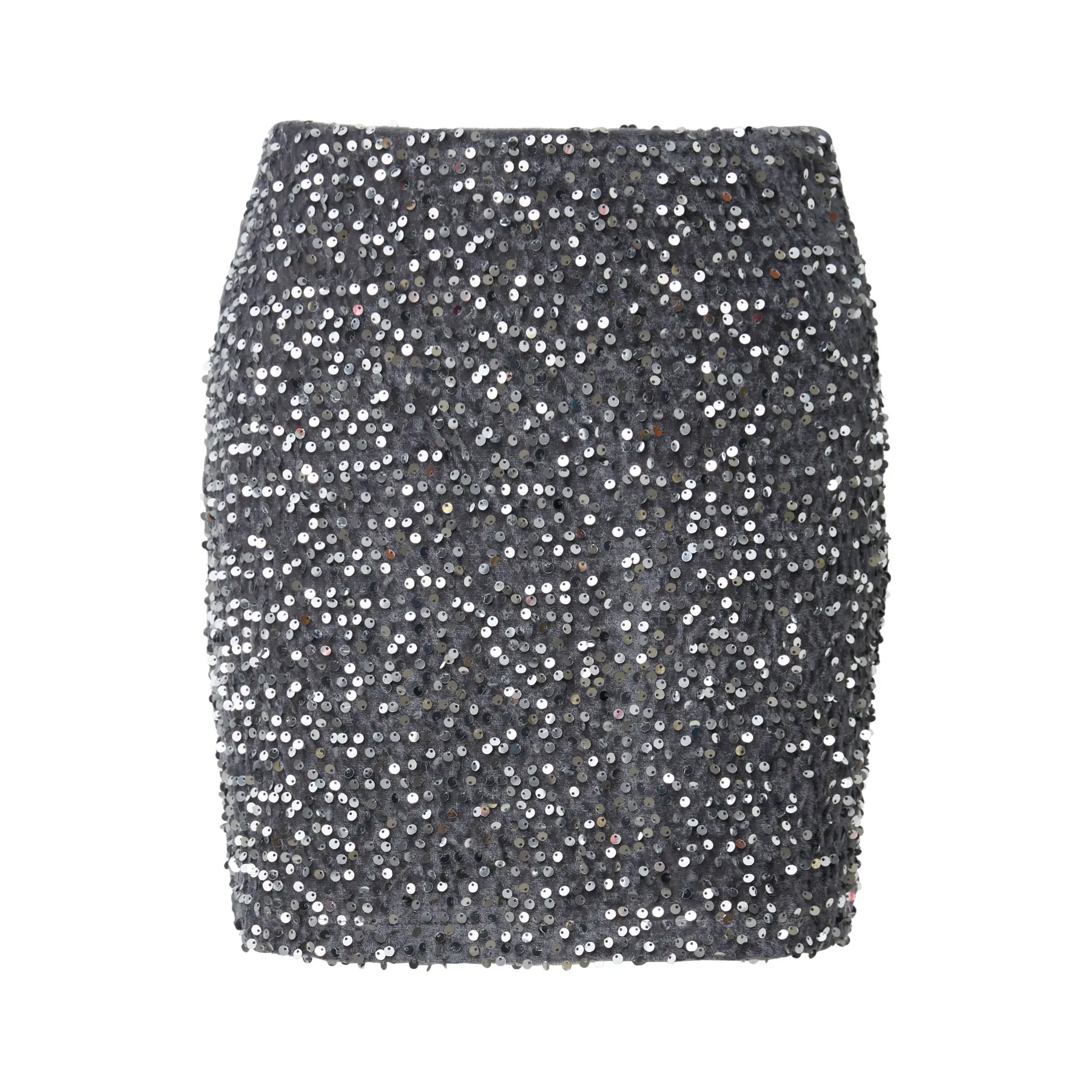 Gonna aderente in velluto con paillettes donna