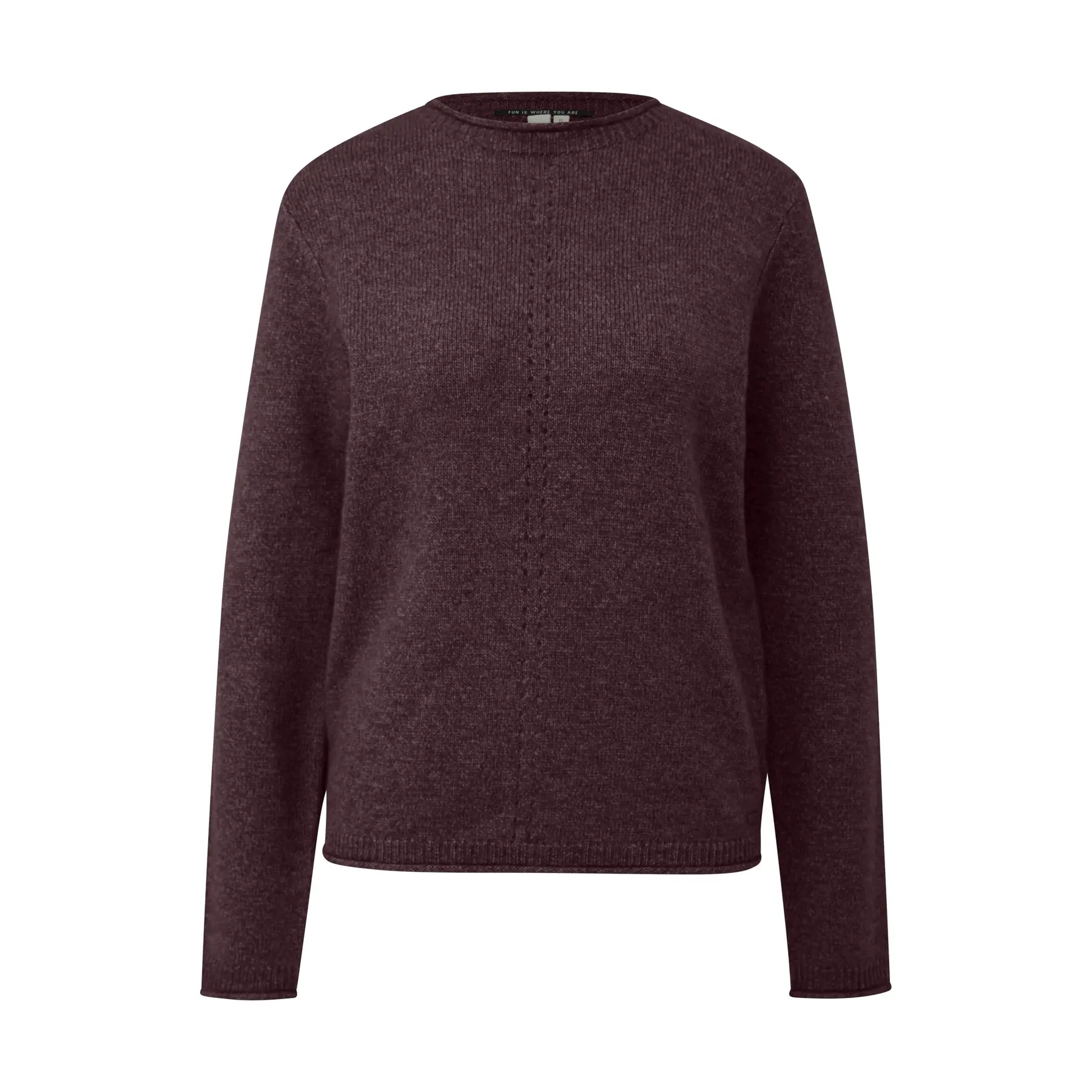 Pullover mit meliertem Look und Rollrand für Damen QS