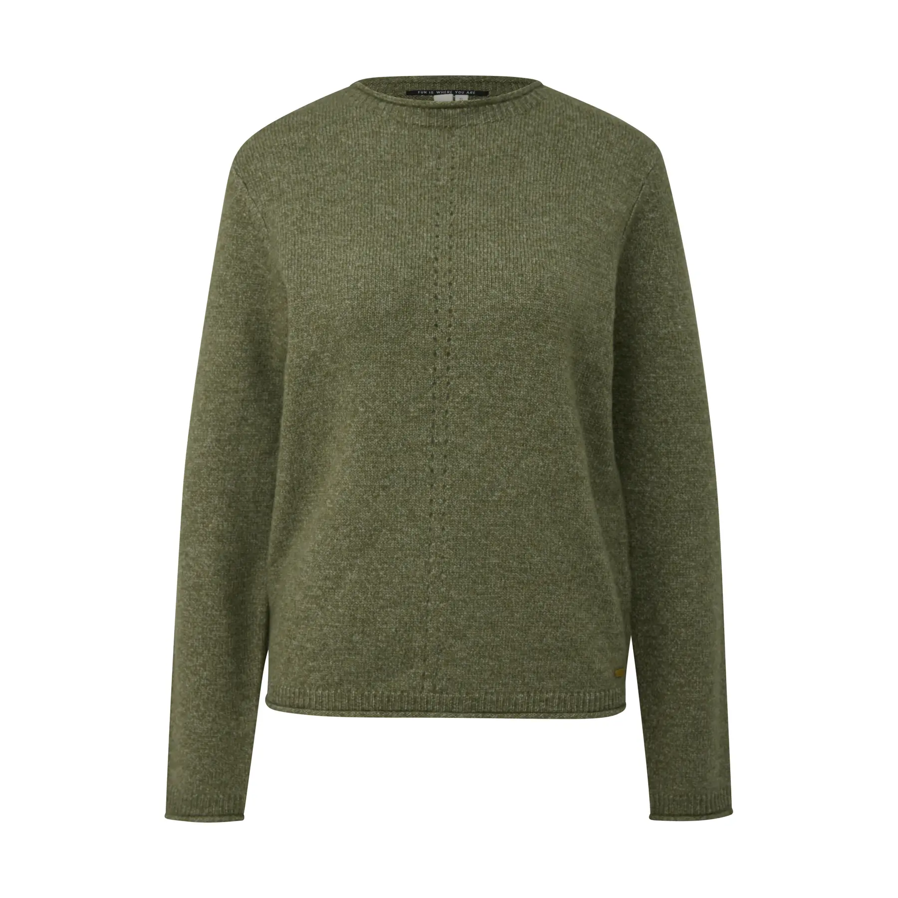 Pullover mit meliertem Look und Rollrand für Damen QS
