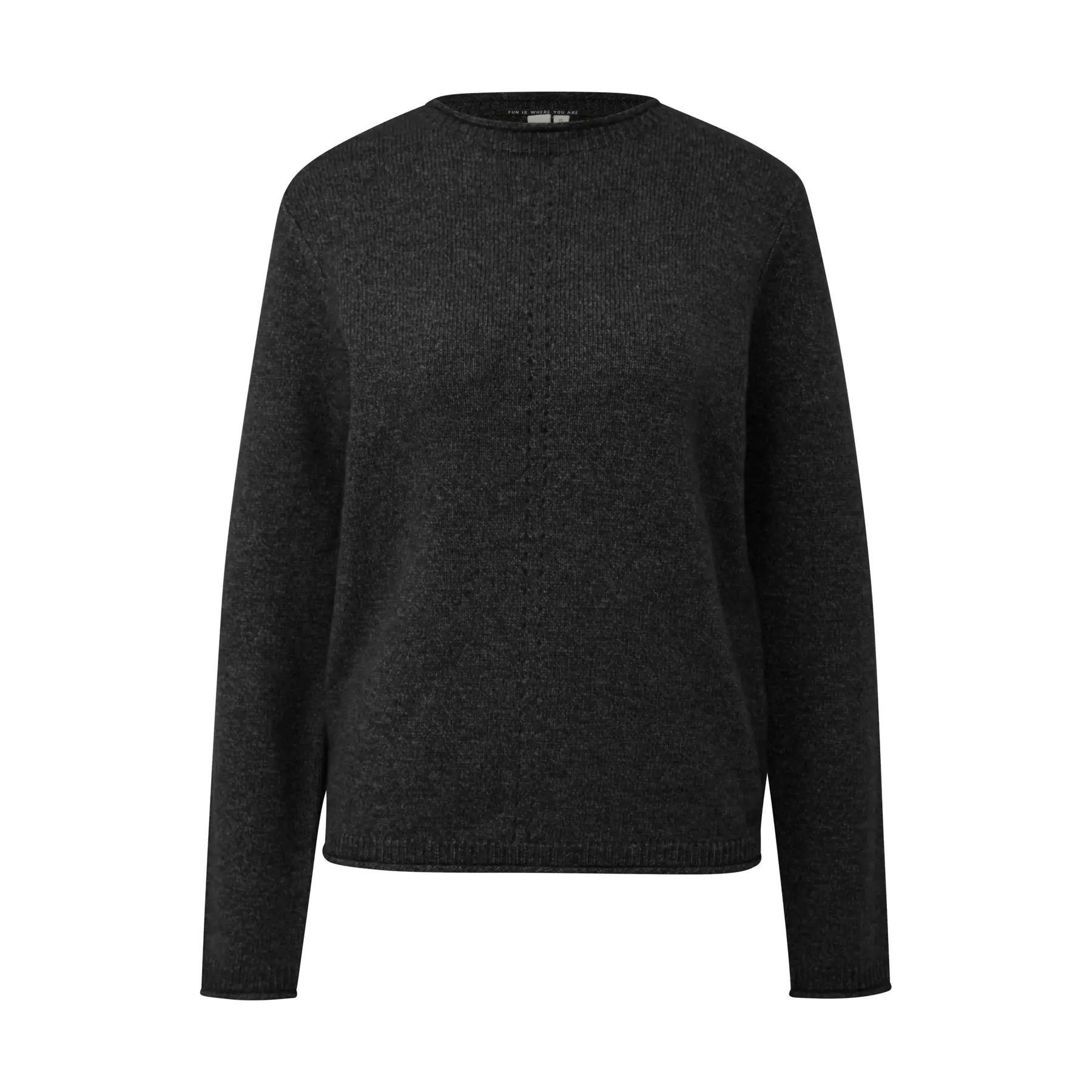 Pullover mit meliertem Look und Rollrand für Damen QS