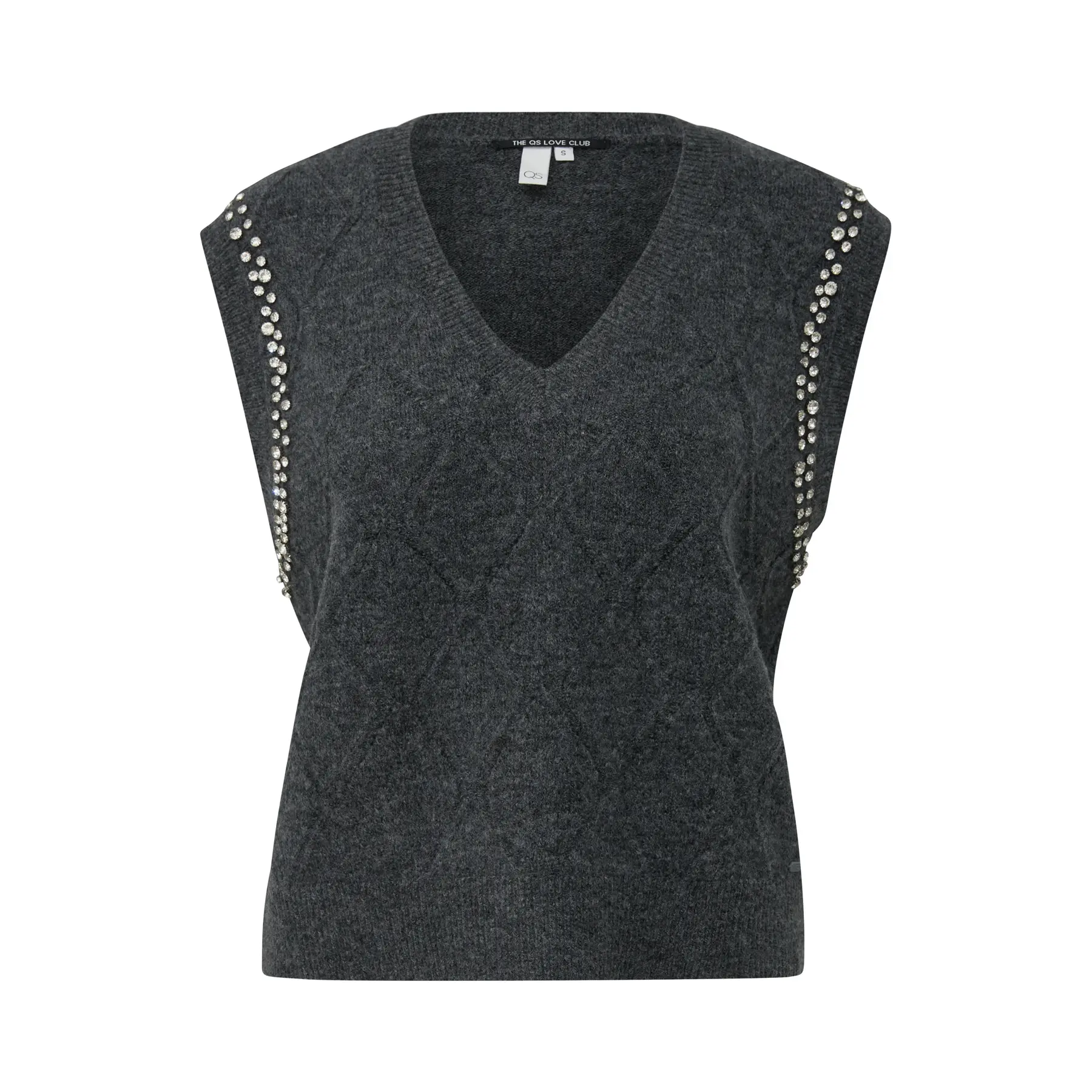Strickpullover mit Strass an den Armabschlüssen Damen QS