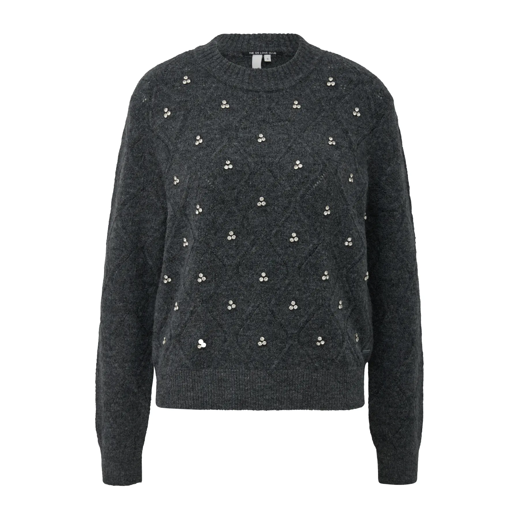Strass-Verzierte Pulli vorne Damen QS