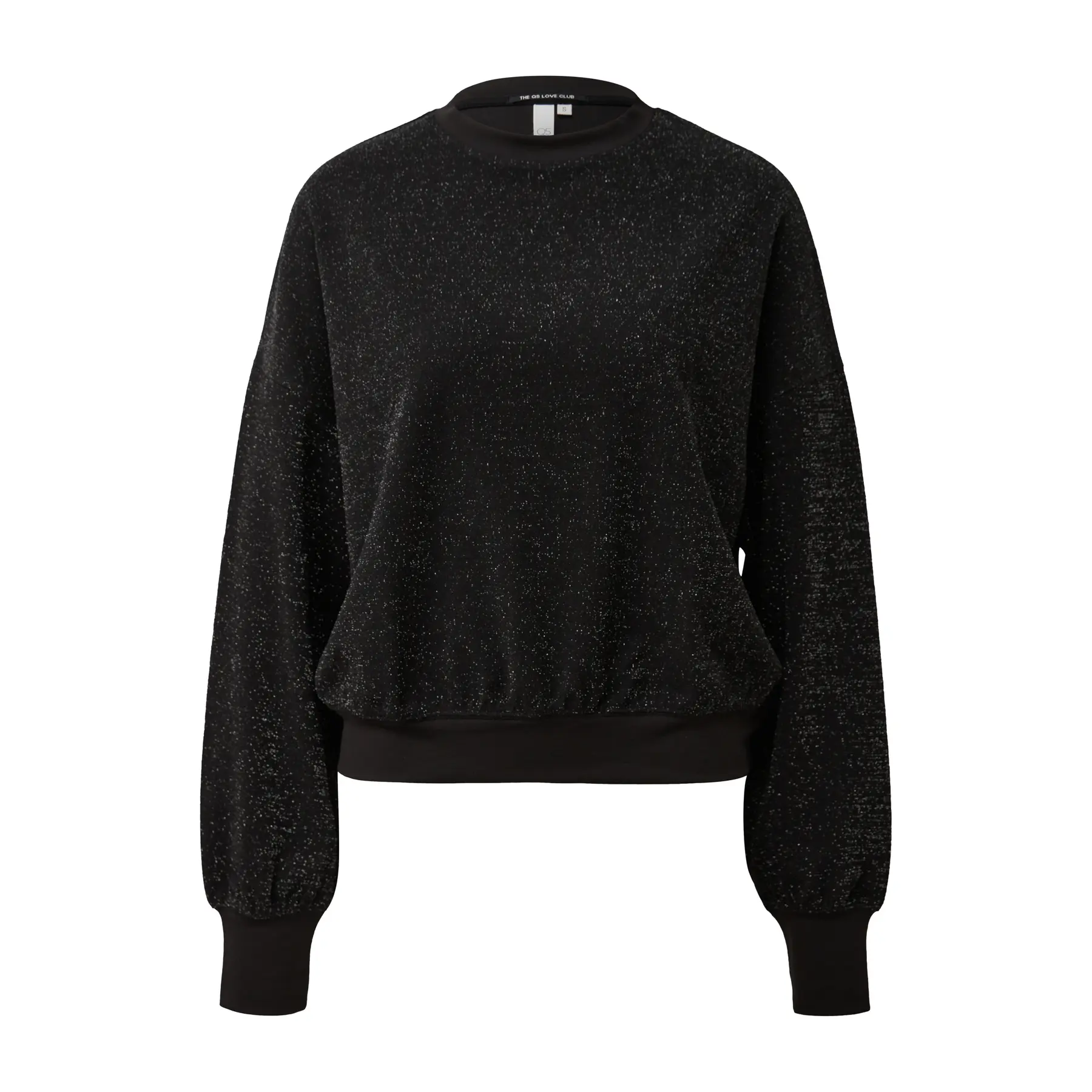 Glitzer Sweatshirt mit überschnittenen Schultern Damen QS