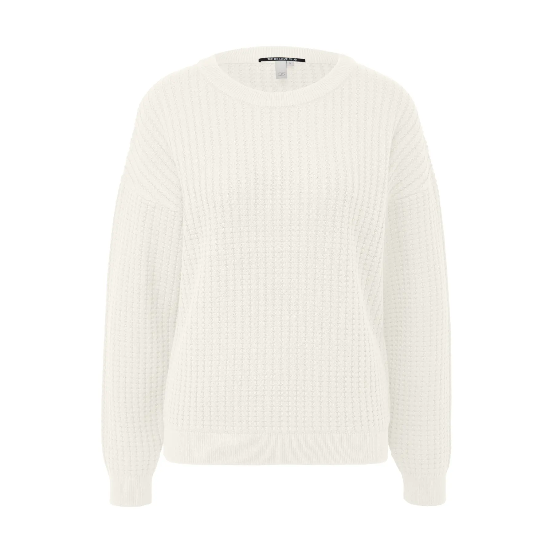 Pull aus gemischter Baumwolle mit strukturiertem Strick für Damen QS