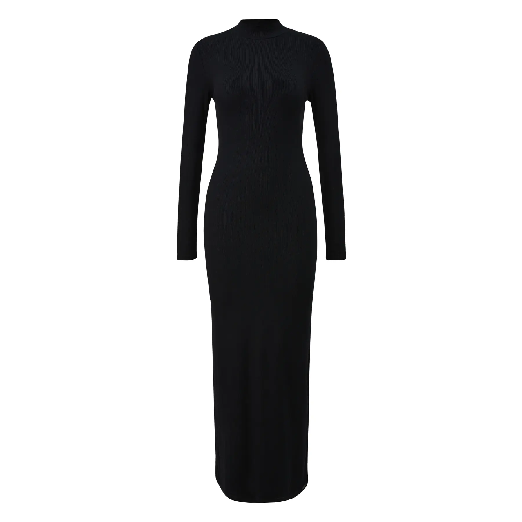 Long Ribbed Knit Dress Women Qs
