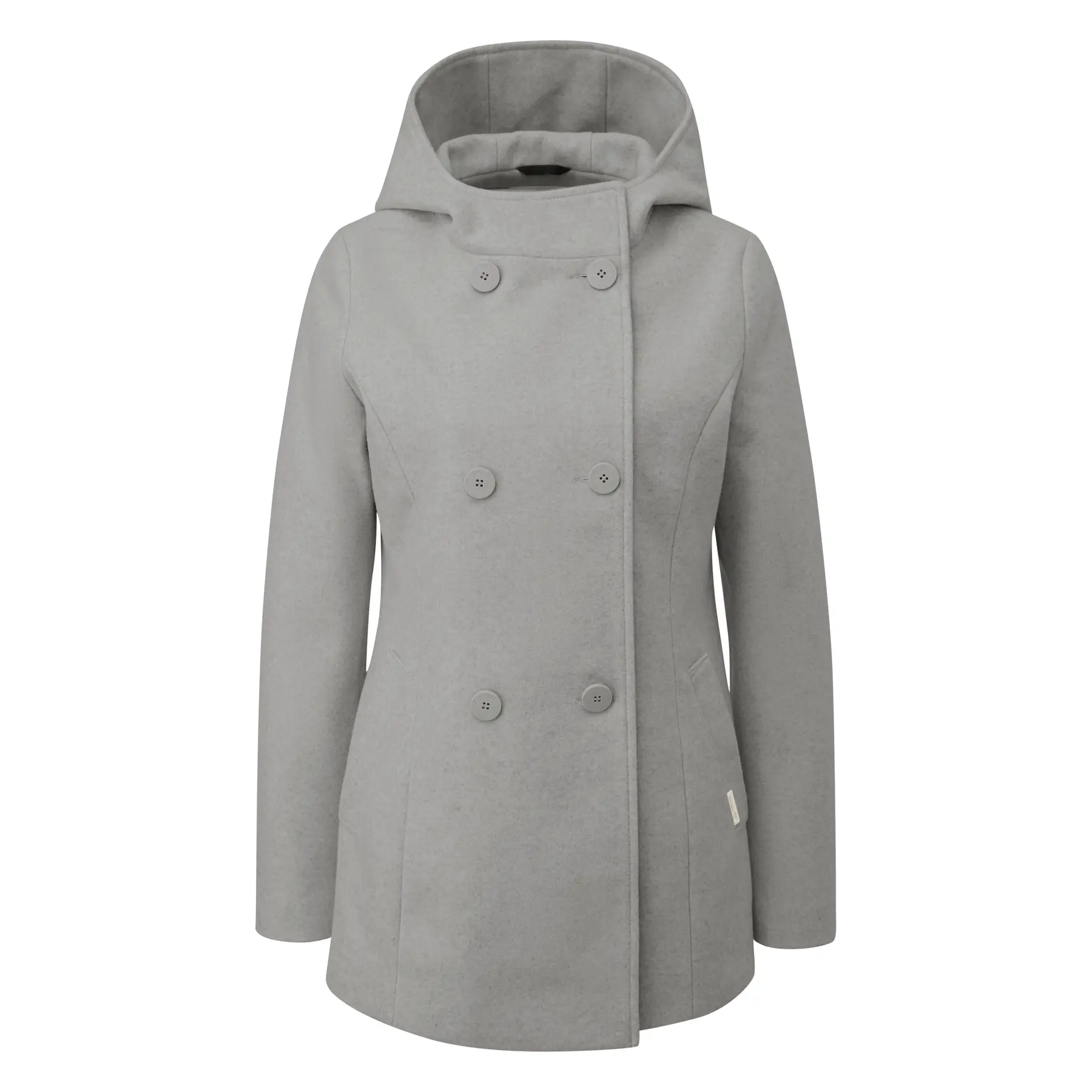 Optik-Wollkapuzenmantel Damen QS