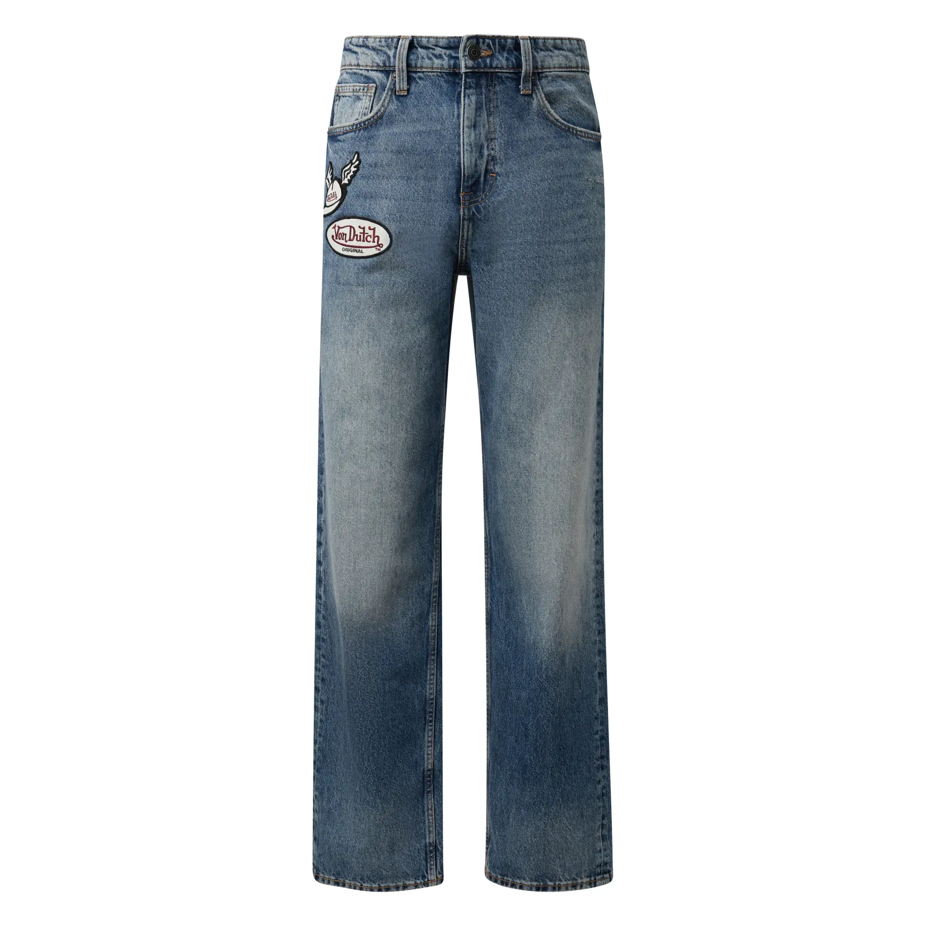 Gerade Jeans mit lässigem Look und mittelhohem Bund QS