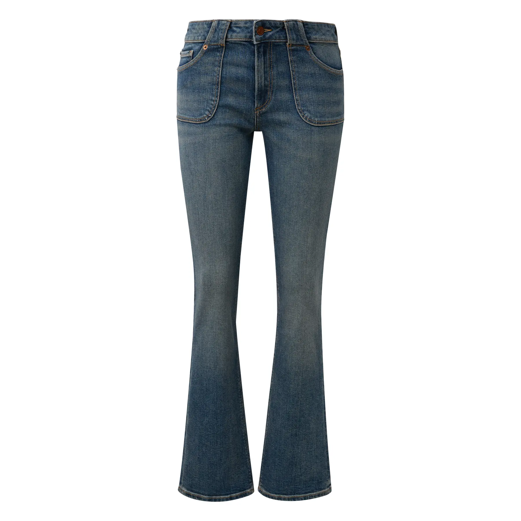 mi-hoch geschnittene Stretch-Flare-Jeans Damen QS Catie