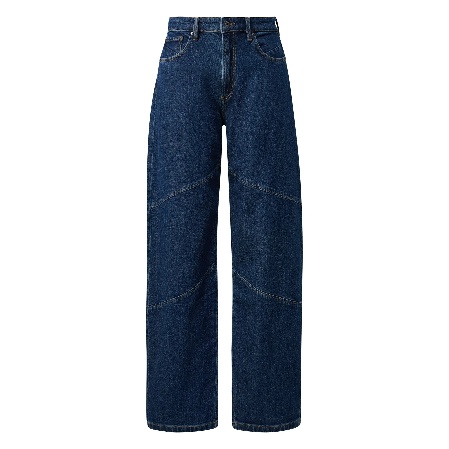 Hochgeschnittene Barrel-Jeans mit dekorativen Ausschnitten für Frauen QS