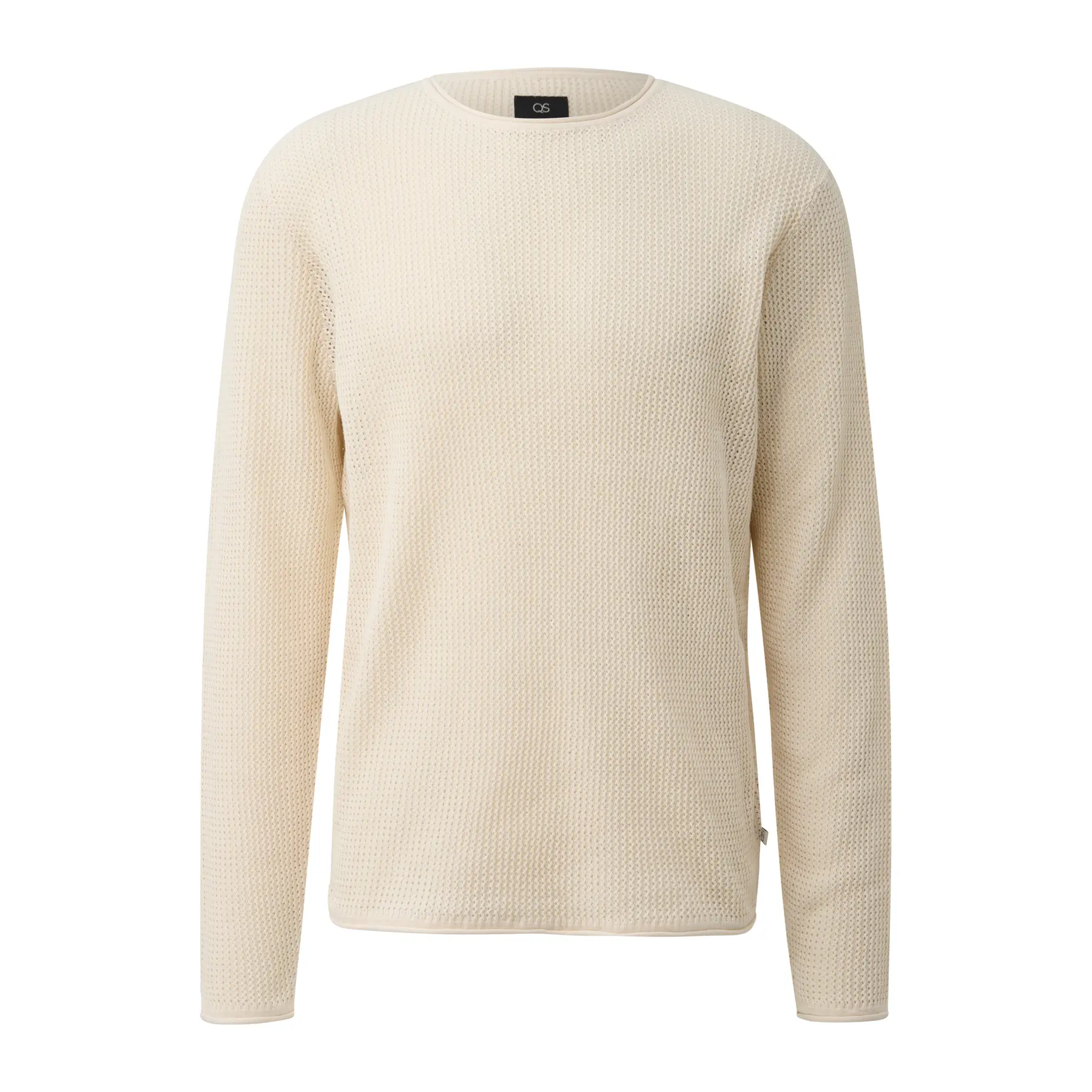 Texturiertes Strickpullover mit gerolltem Saum QS Regular Fit