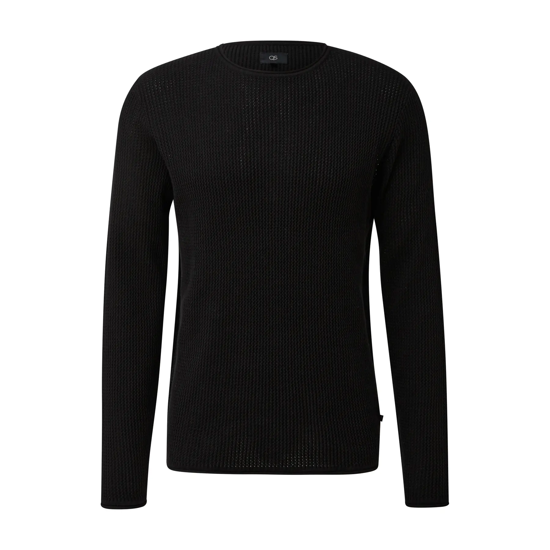 Texturiertes Strickpullover mit gerolltem Saum QS Regular Fit