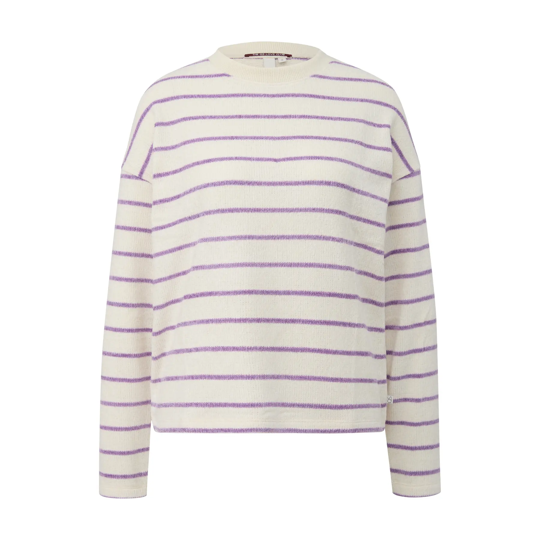 Damen Pull aus weichem Streifen-Mikrofaserstoff QS Loose Fit