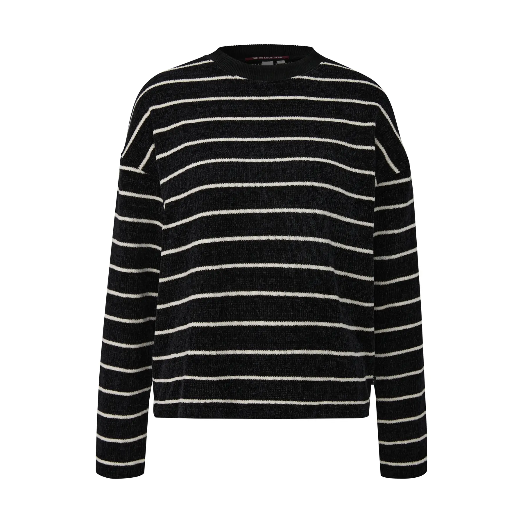 Damen Pull aus weichem Streifen-Mikrofaserstoff QS Loose Fit