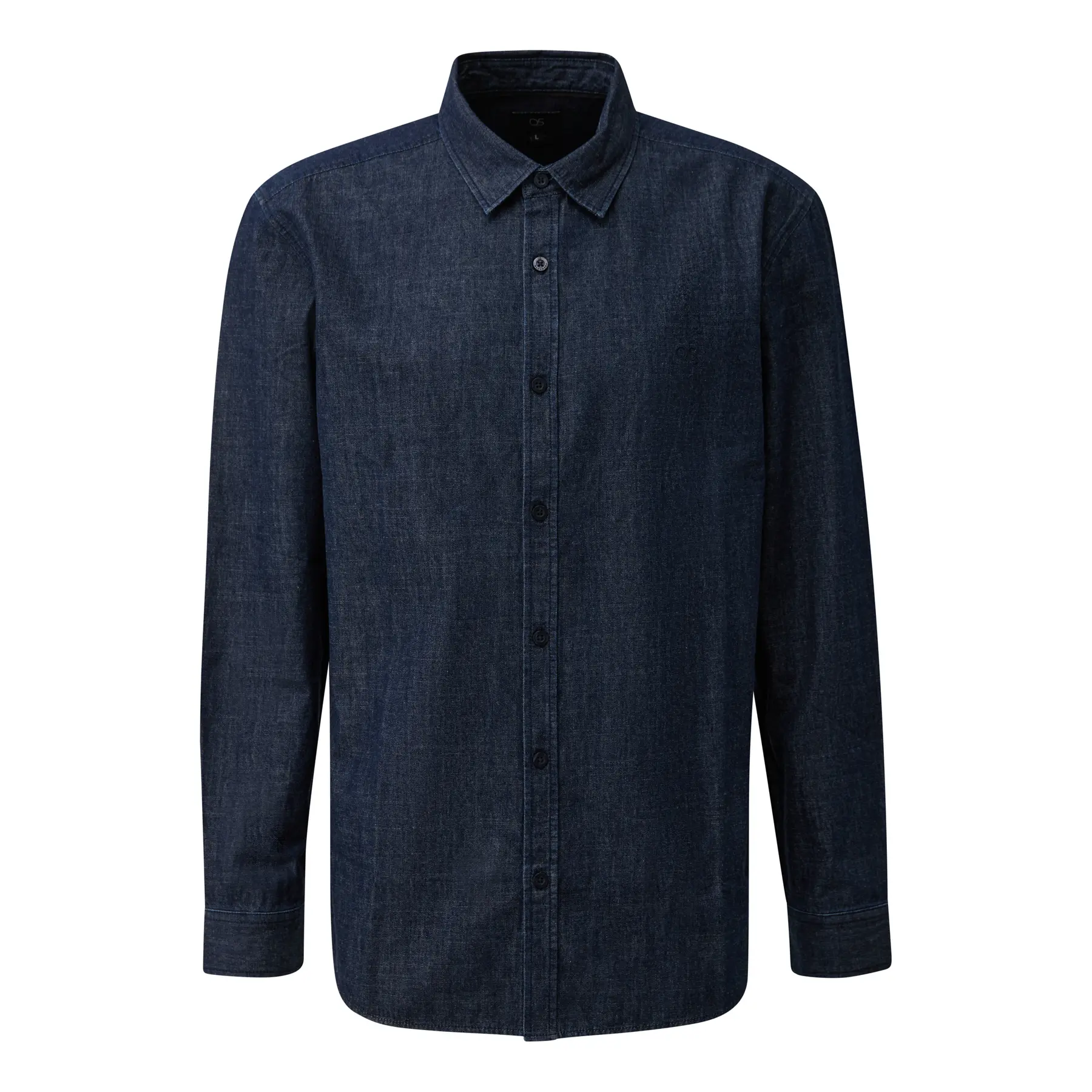 Langärmliges Jeanshemd mit besticktem Logo QS