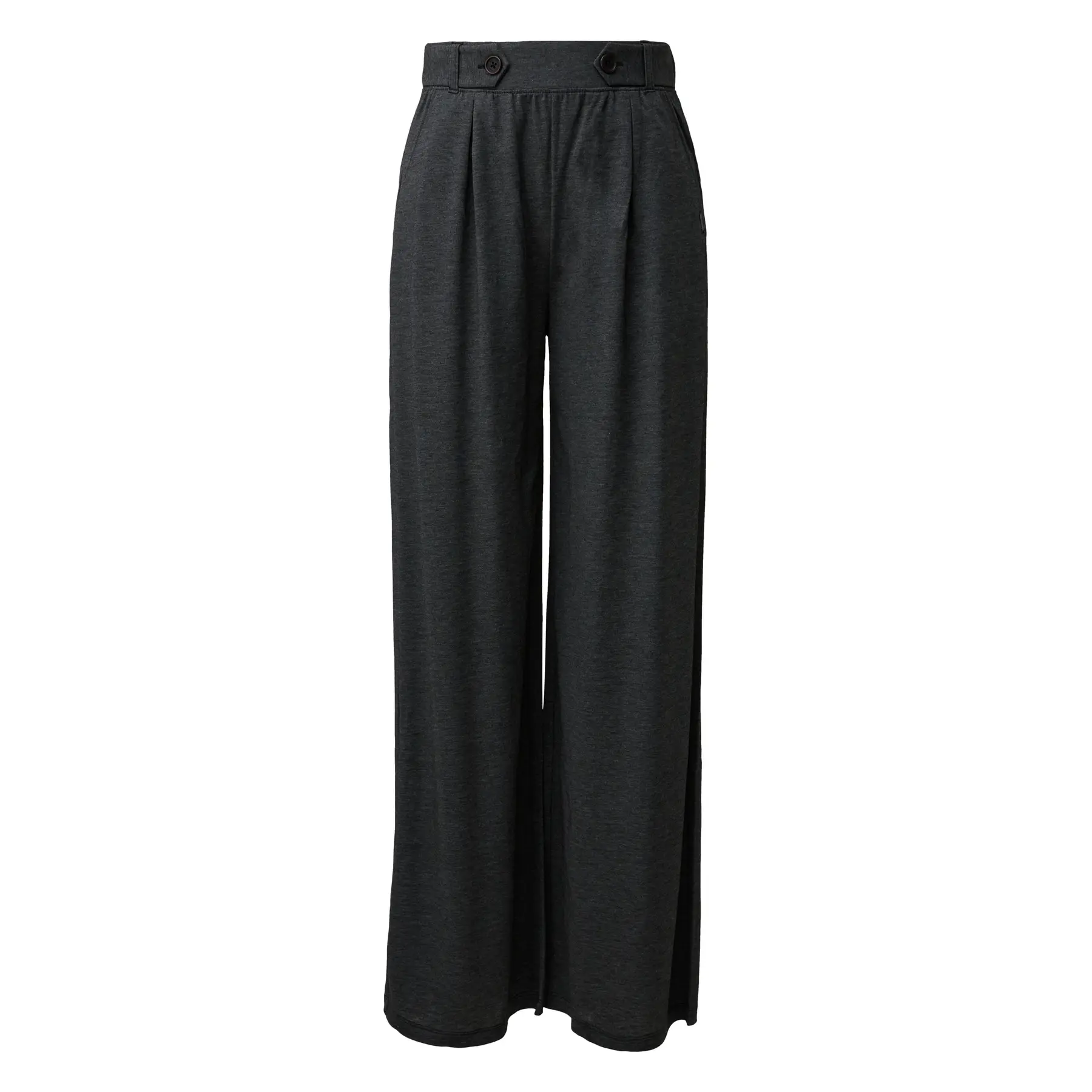 Hochtaillierte Damen-Jersey-Hose mit Knöpfen und weitem Schnitt QS