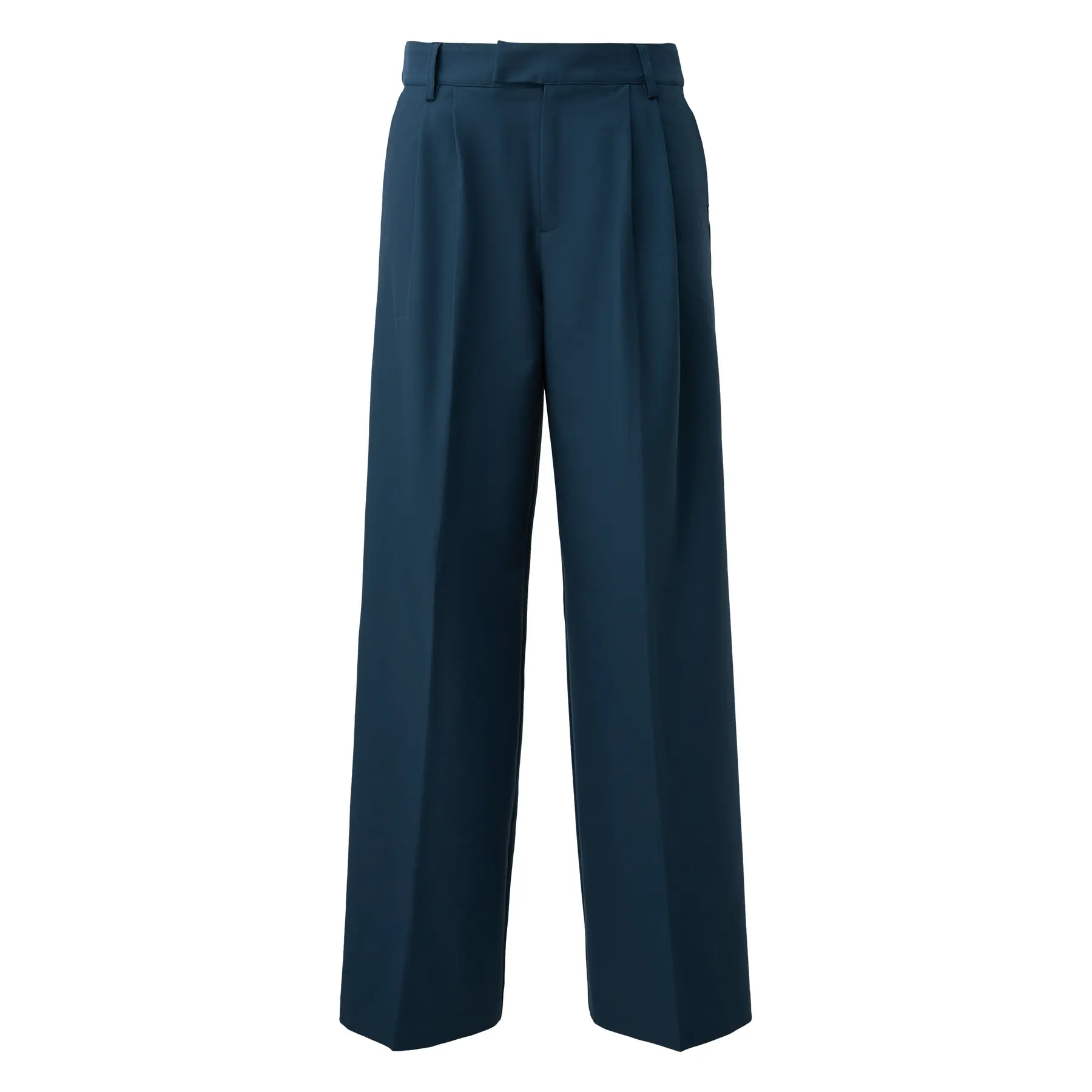 Hose weit plissiert aus fließendem Twill mit elastischem Bund Damen QS