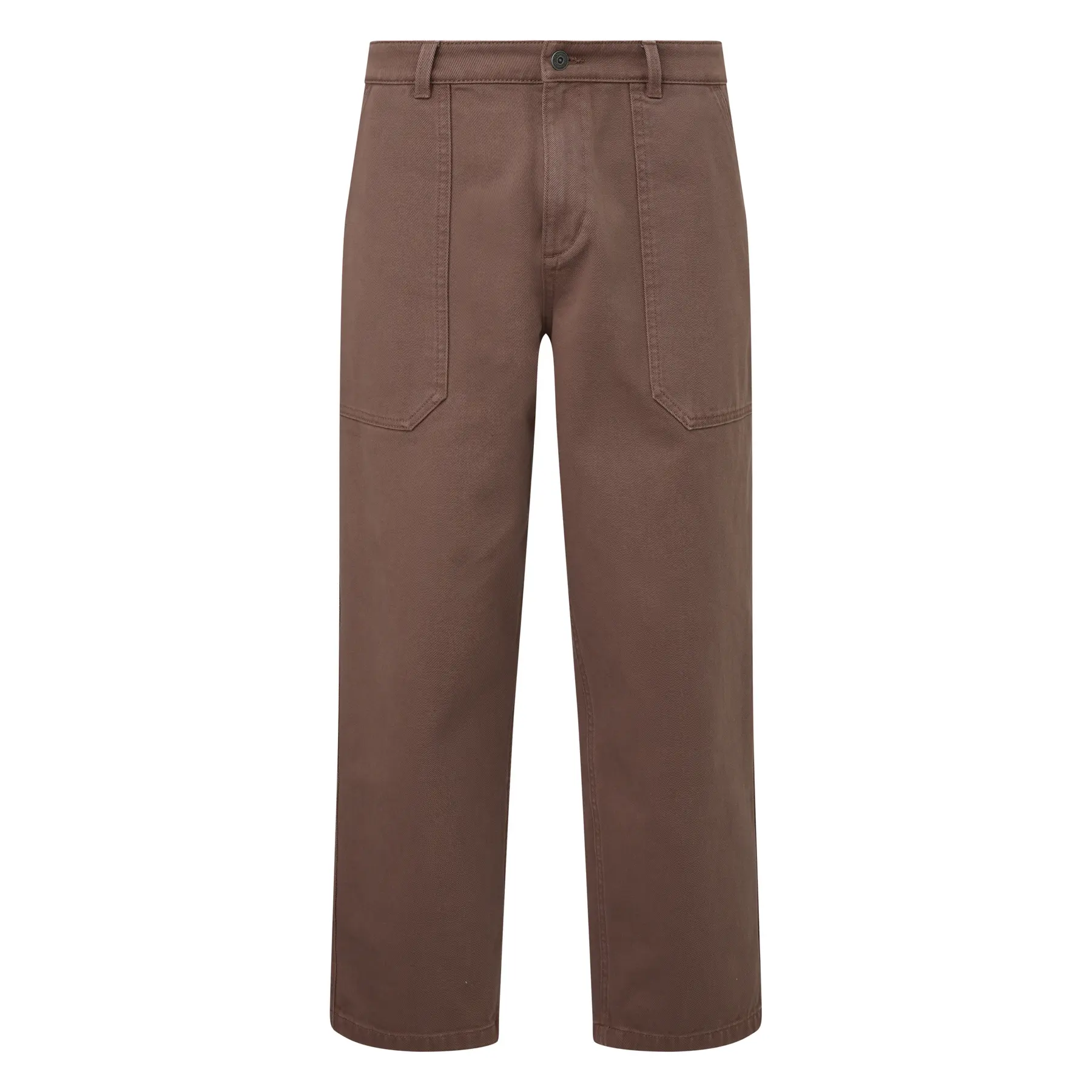 Gerade Hose aus gewaschenem Baumwolltwill QS