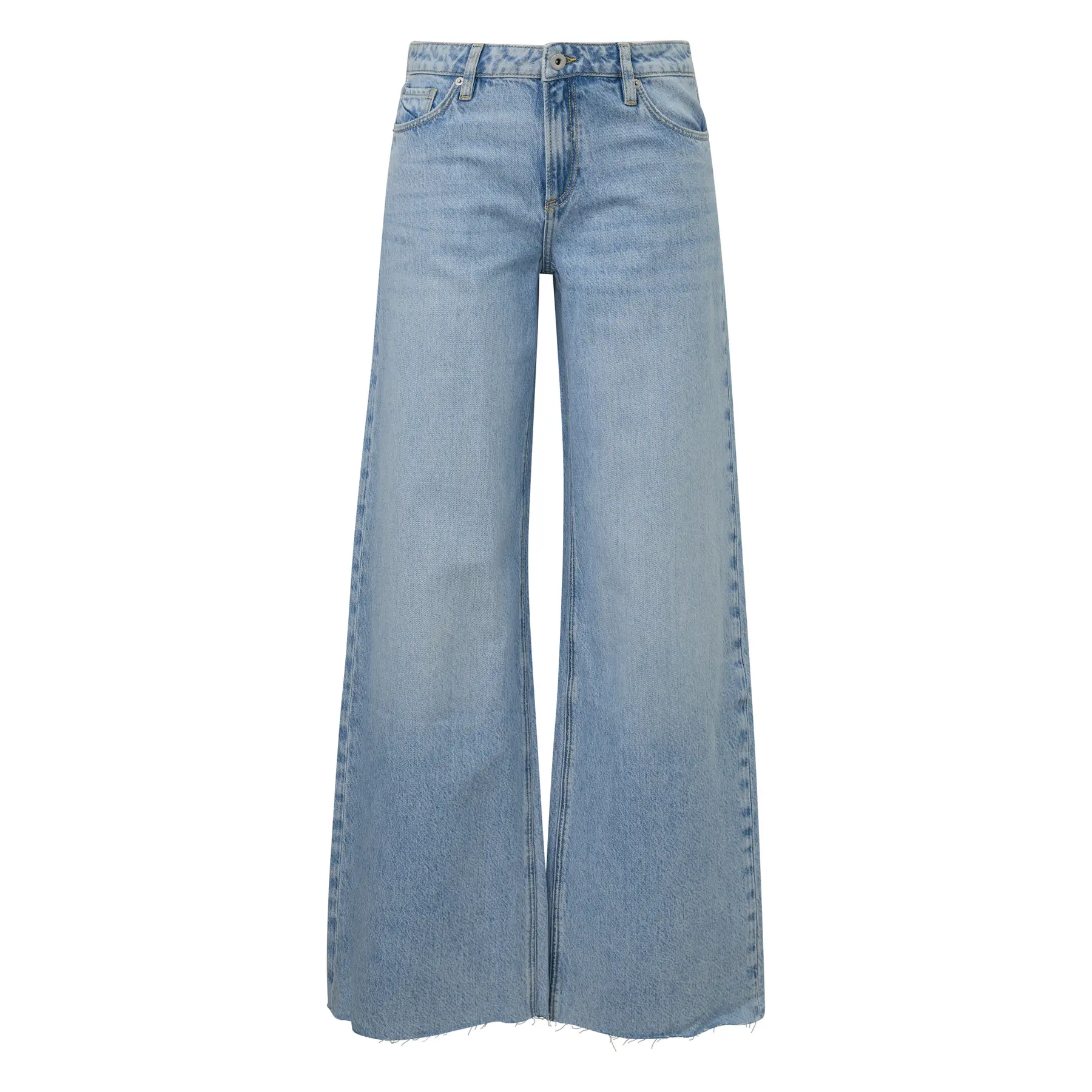 Jeans Wide Leg Used-Effekts Mittelhohe Taille Damen QS Catie