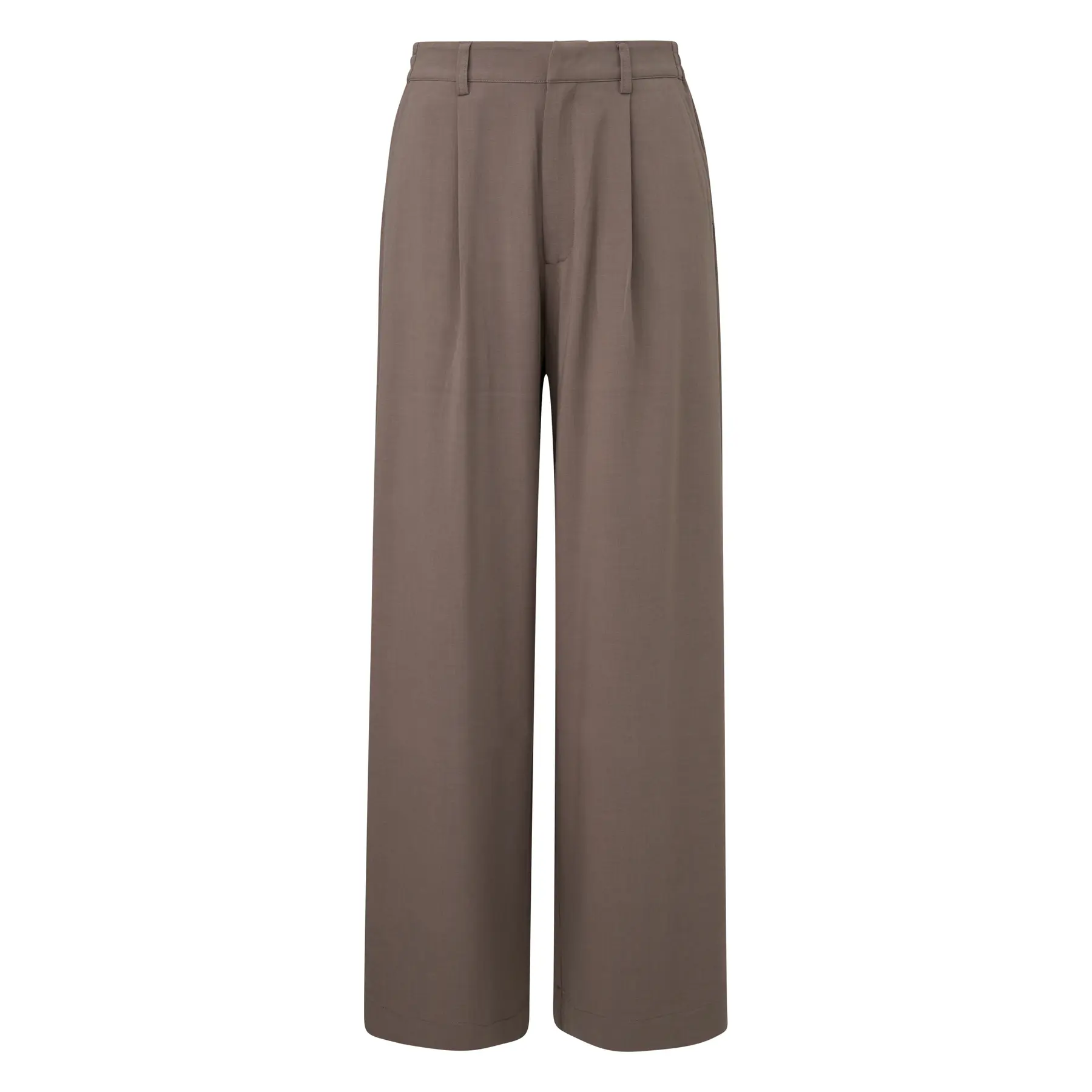 Hoch taillierte, elastische, plissierte Weite Hose für Damen QS