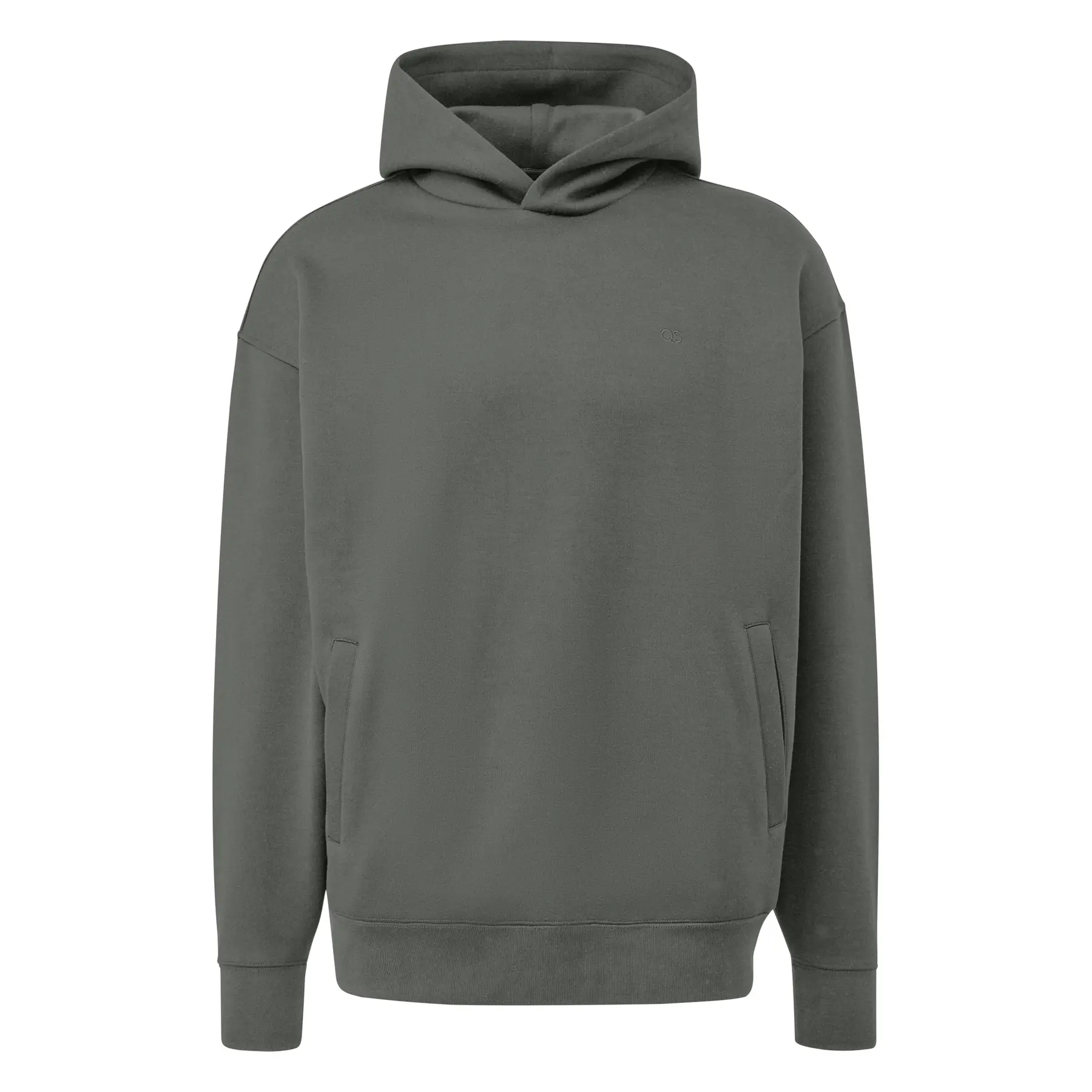 Kapuzensweatshirt aus schwerer Baumwolle mit seitlichen Taschen QS