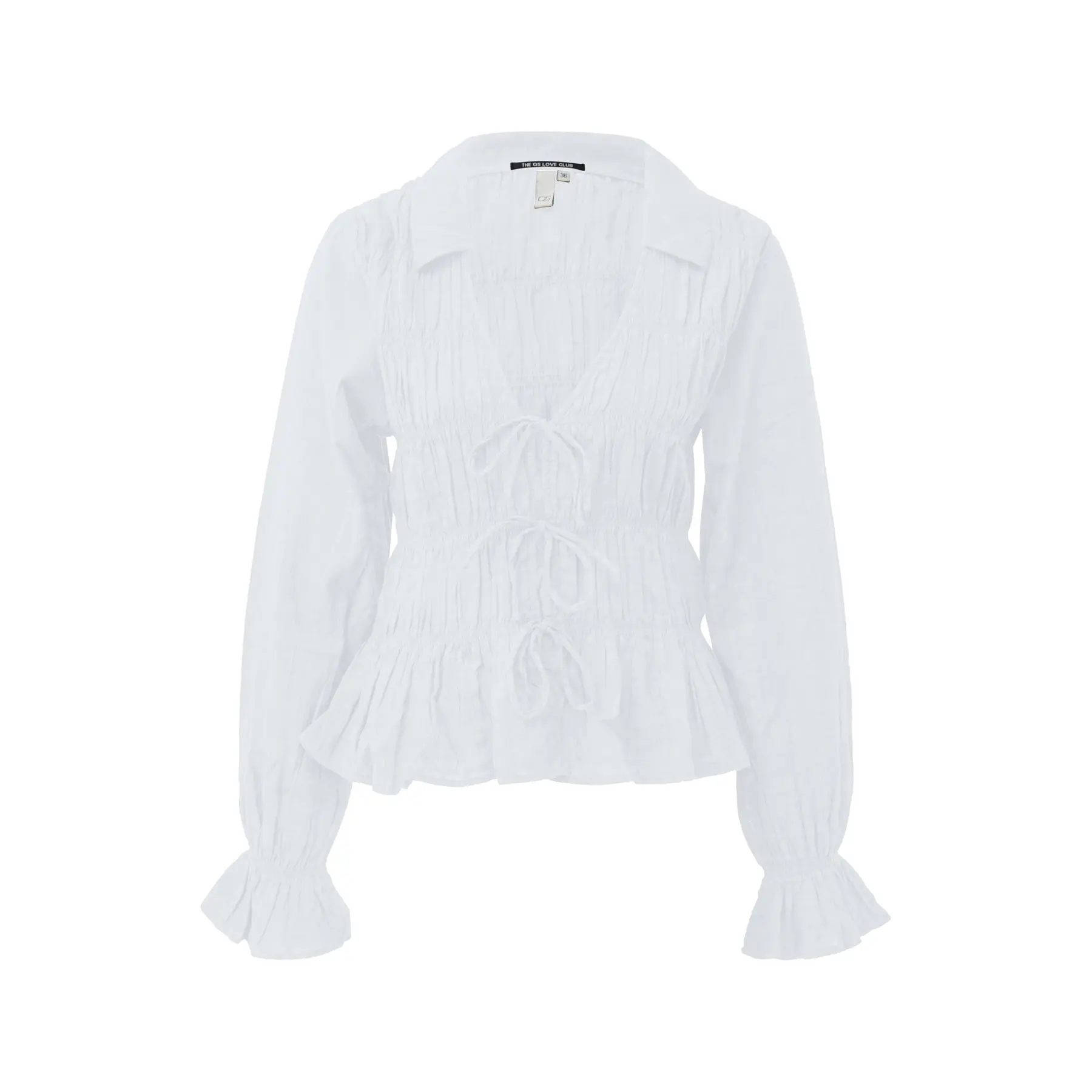 Bluse mit Smocks für Damen QS Regular Fit