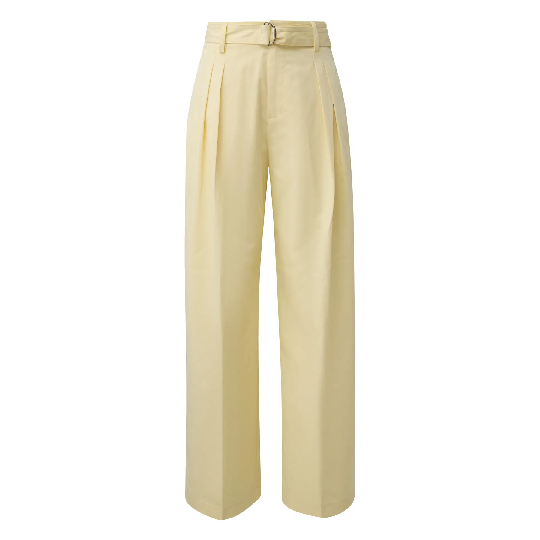 Plissierte Weitbeinhose aus Twill mit Gürtel für Damen QS