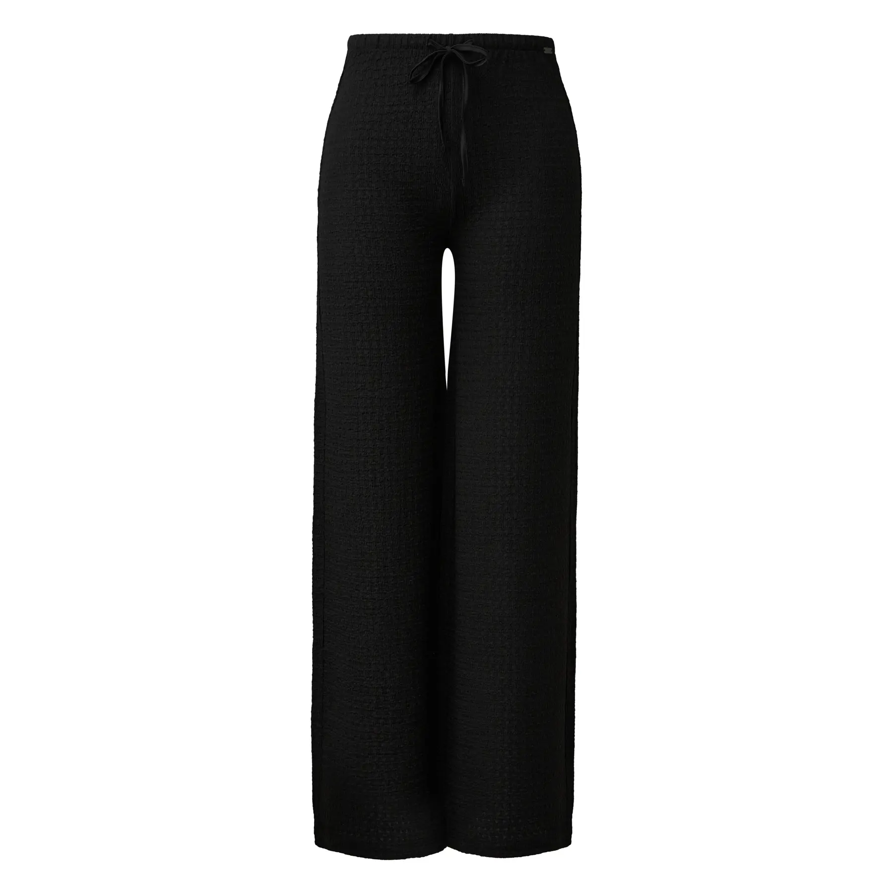 Lockere Hose aus strukturiertem Stoff mit elastischem Bund für Frauen QS
