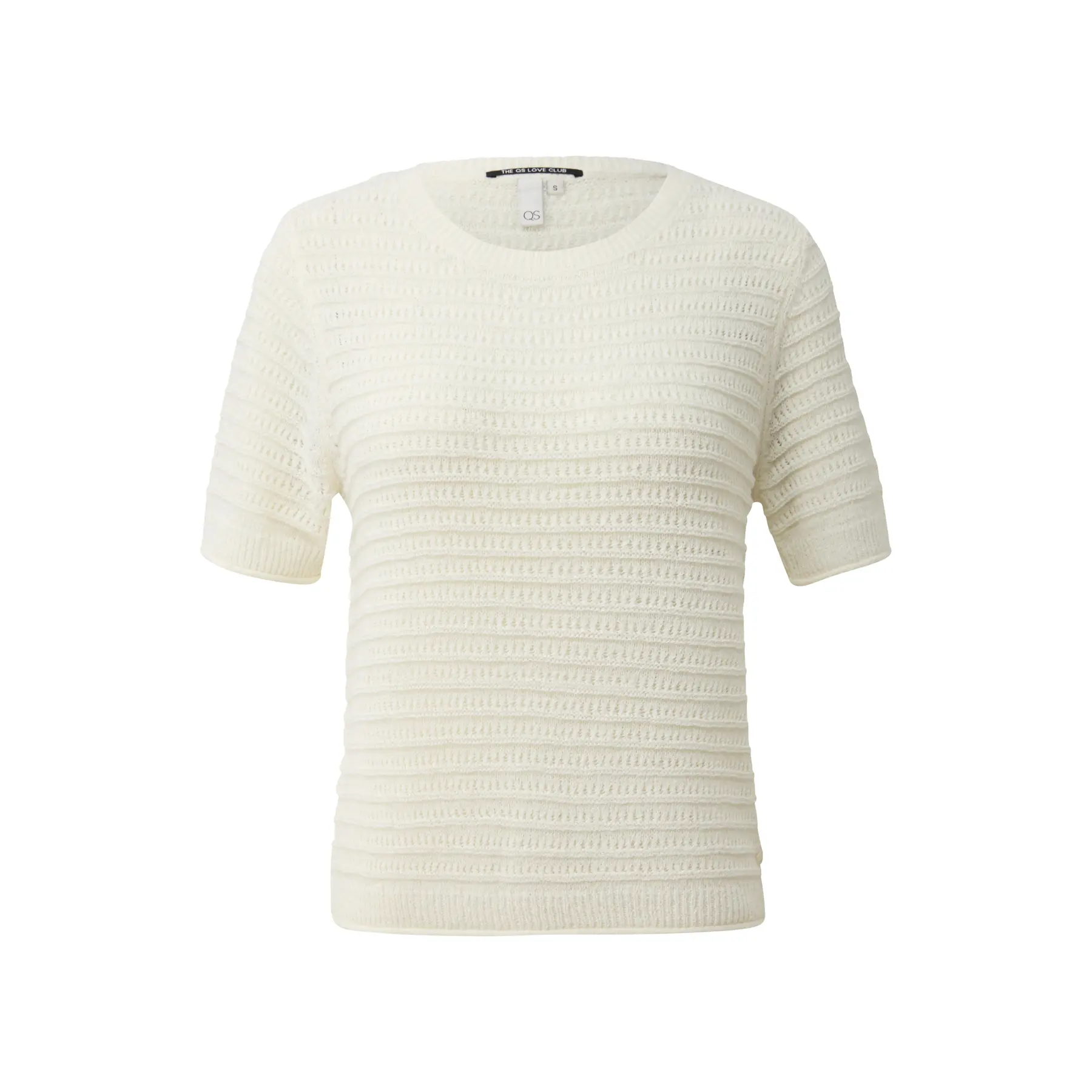Strickpullover mit kurzen Ärmeln strukturierte Muster Damen QS Regular Fit