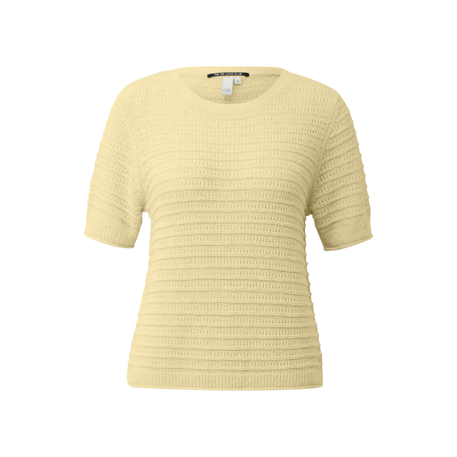 Strickpullover mit kurzen Ärmeln strukturierte Muster Damen QS Regular Fit