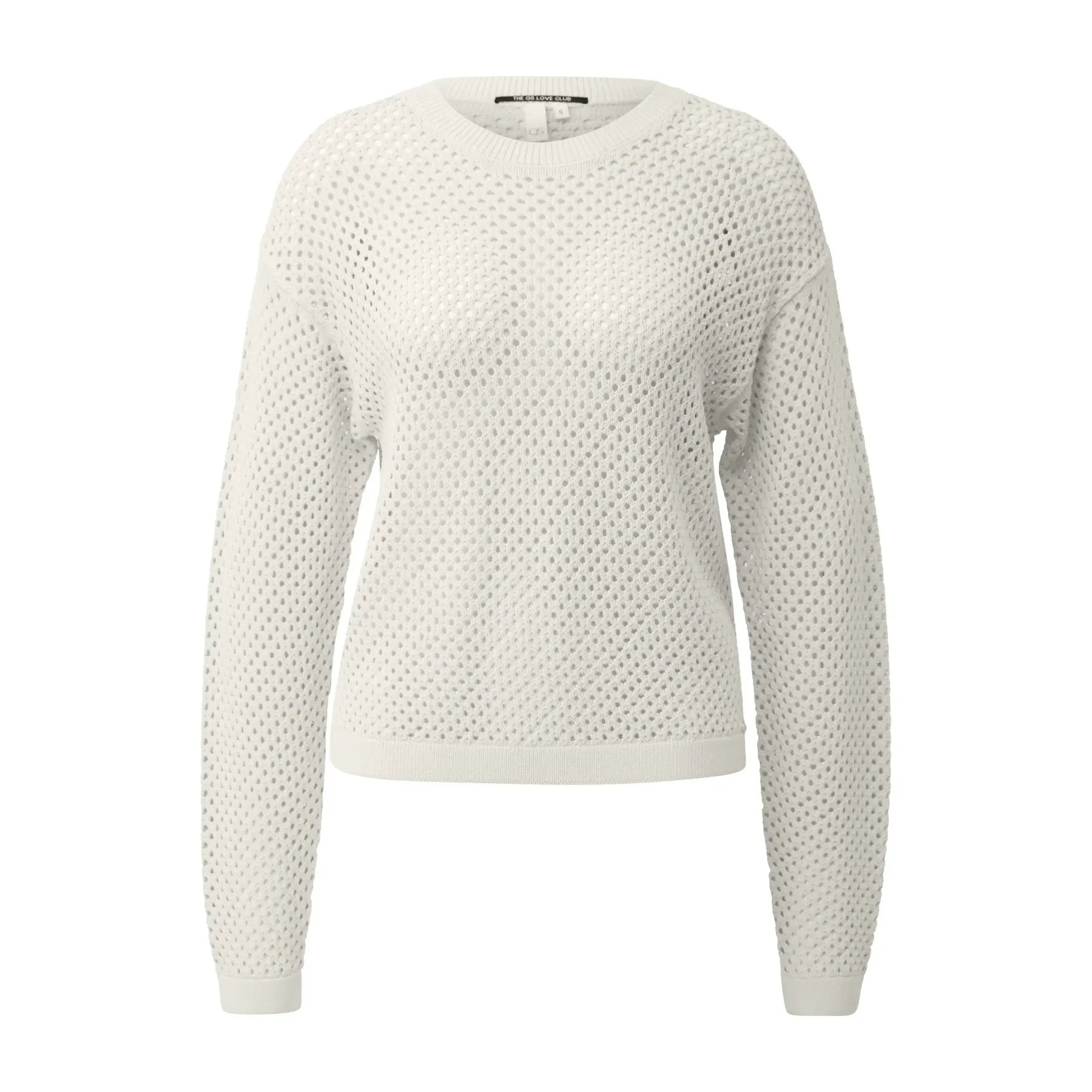 Pullover mit schrägen Schultern und Lochmuster Damen QS Regular Fit