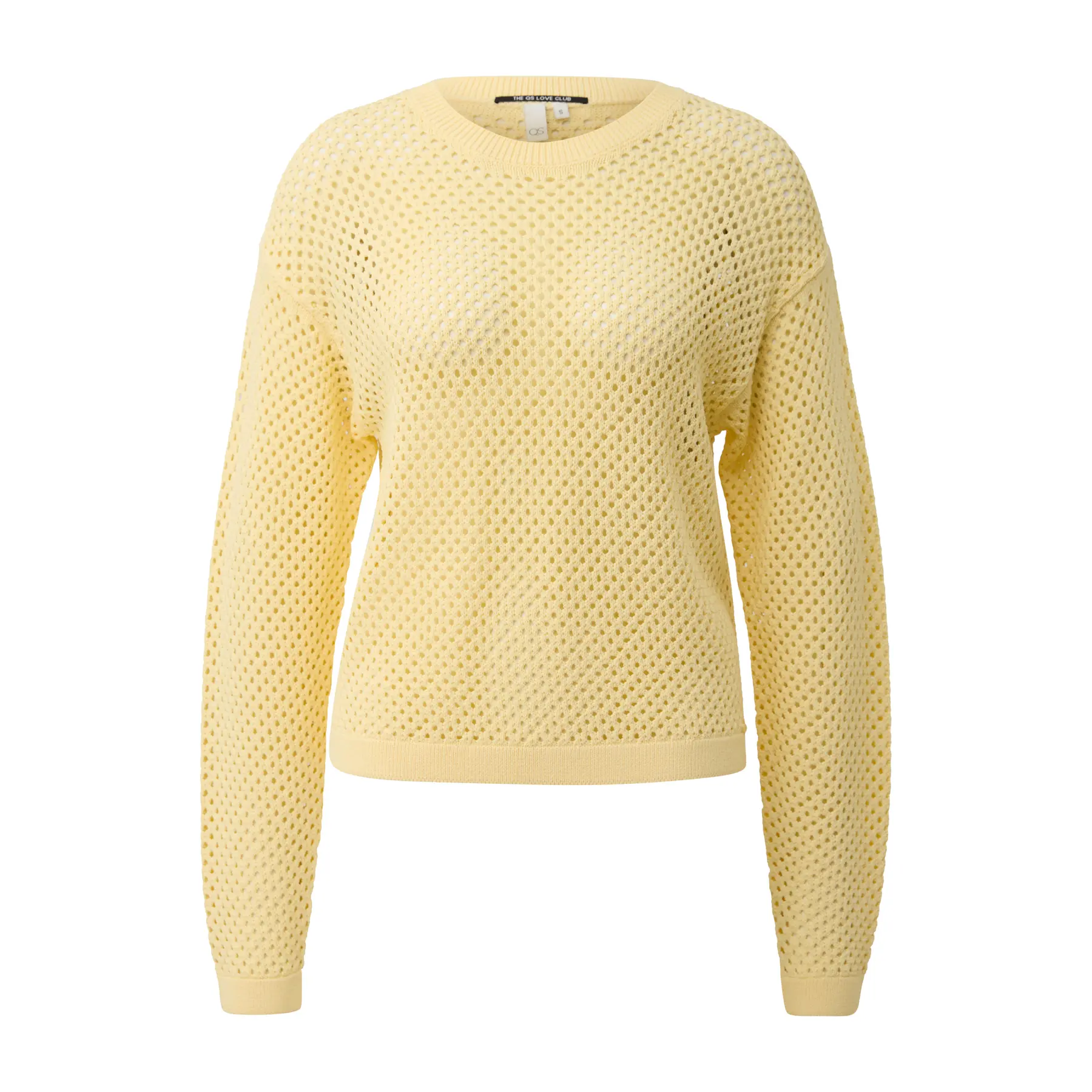 Pullover mit schrägen Schultern und Lochmuster Damen QS Regular Fit