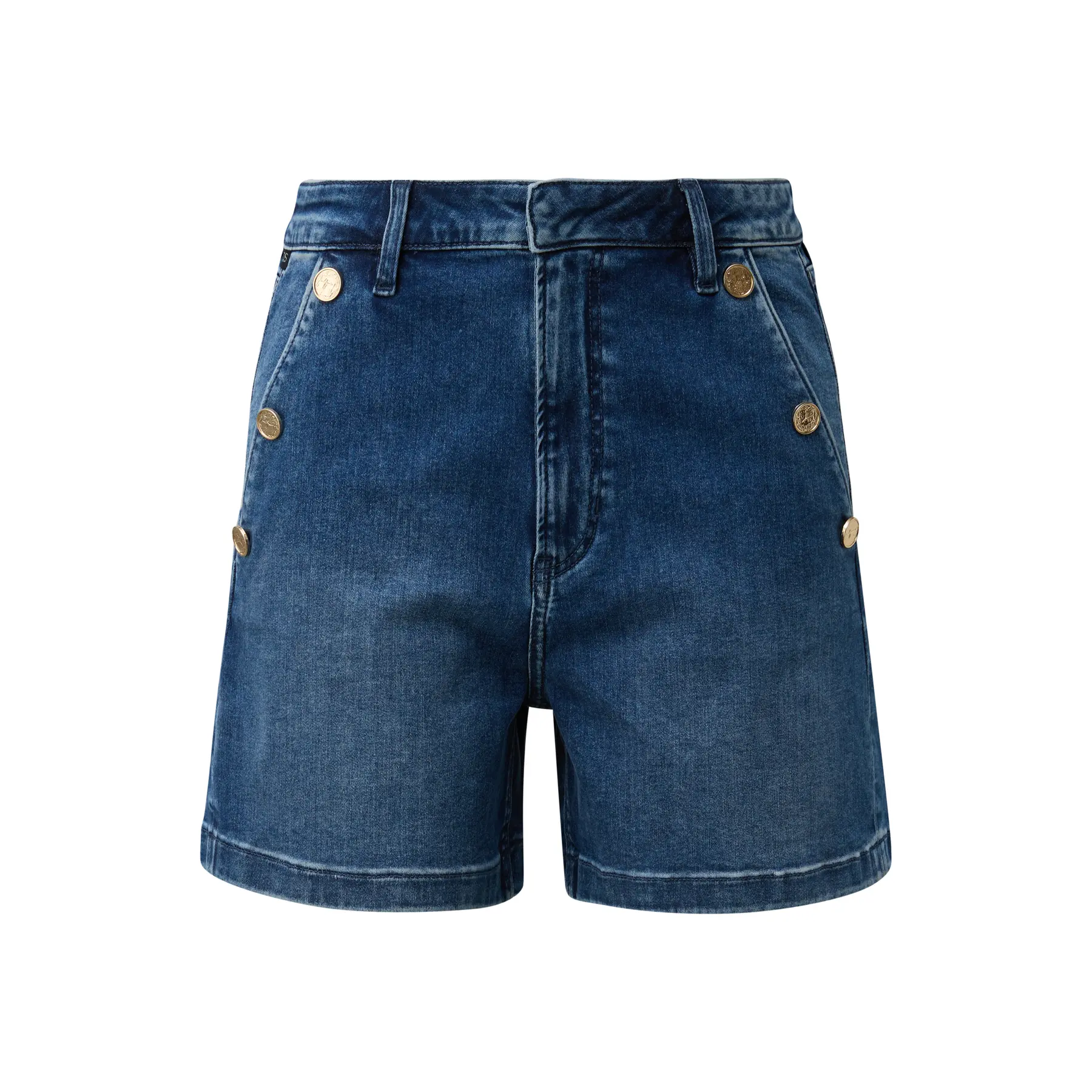 Qs Women's Bleu High Waisted Denim Shorts For